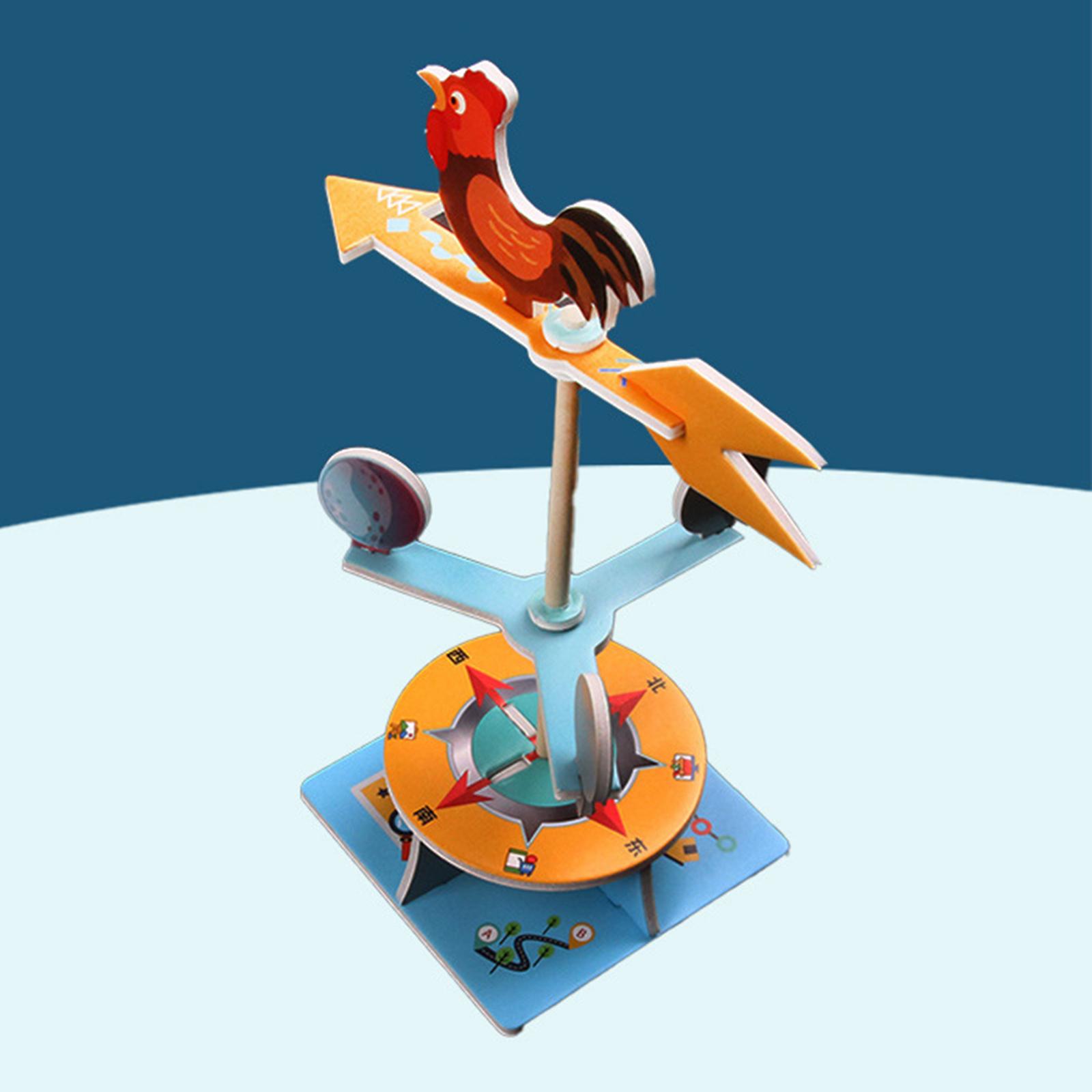 DIY Weather Direction Rooster Weathervane for Development Toy Creative Gift