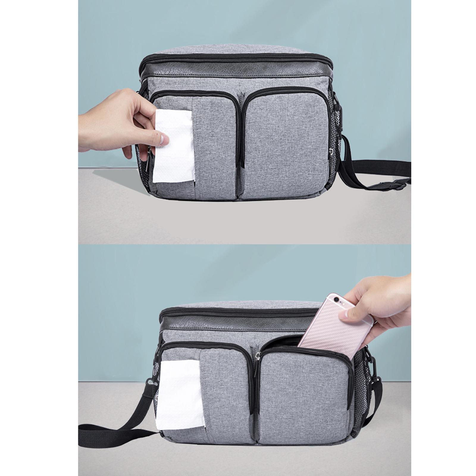 Universal Stroller Organizer Baby Accessories Large Main Pocket Stroller Bag black