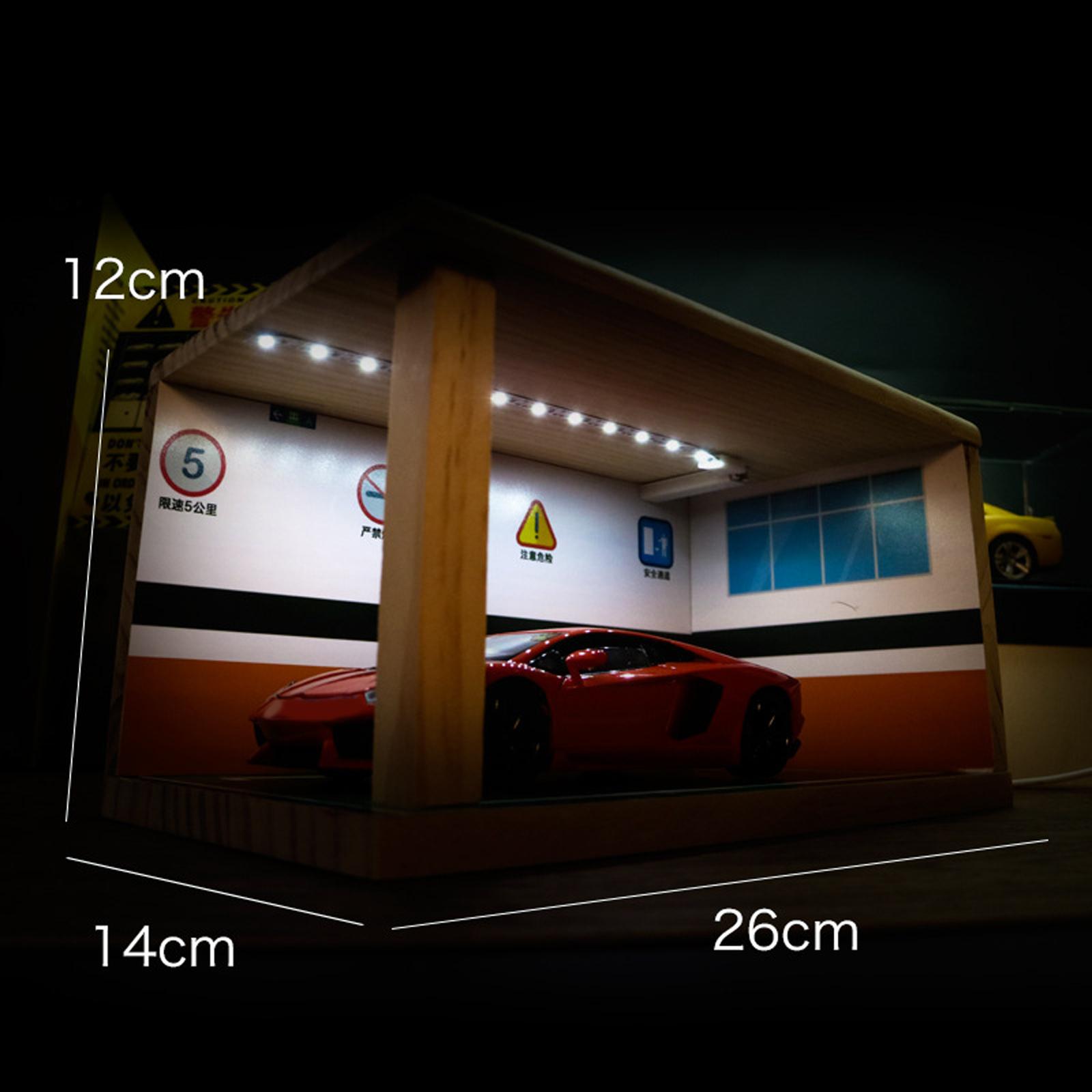 1/24 Parking Lot Scene Display Case Simulation Protective Diecast Car Garage