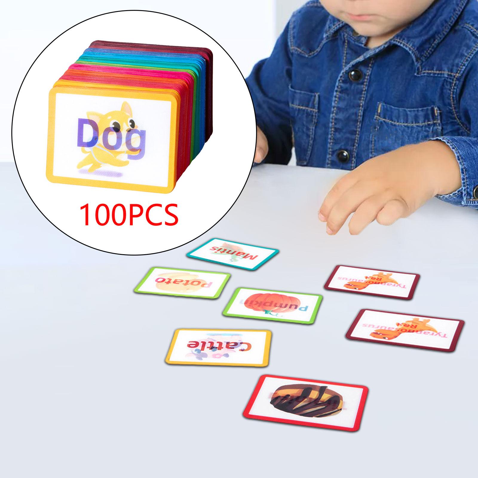 100Pcs 3D Visual Change Cognitive Card Preschool Game Educational Flashcards