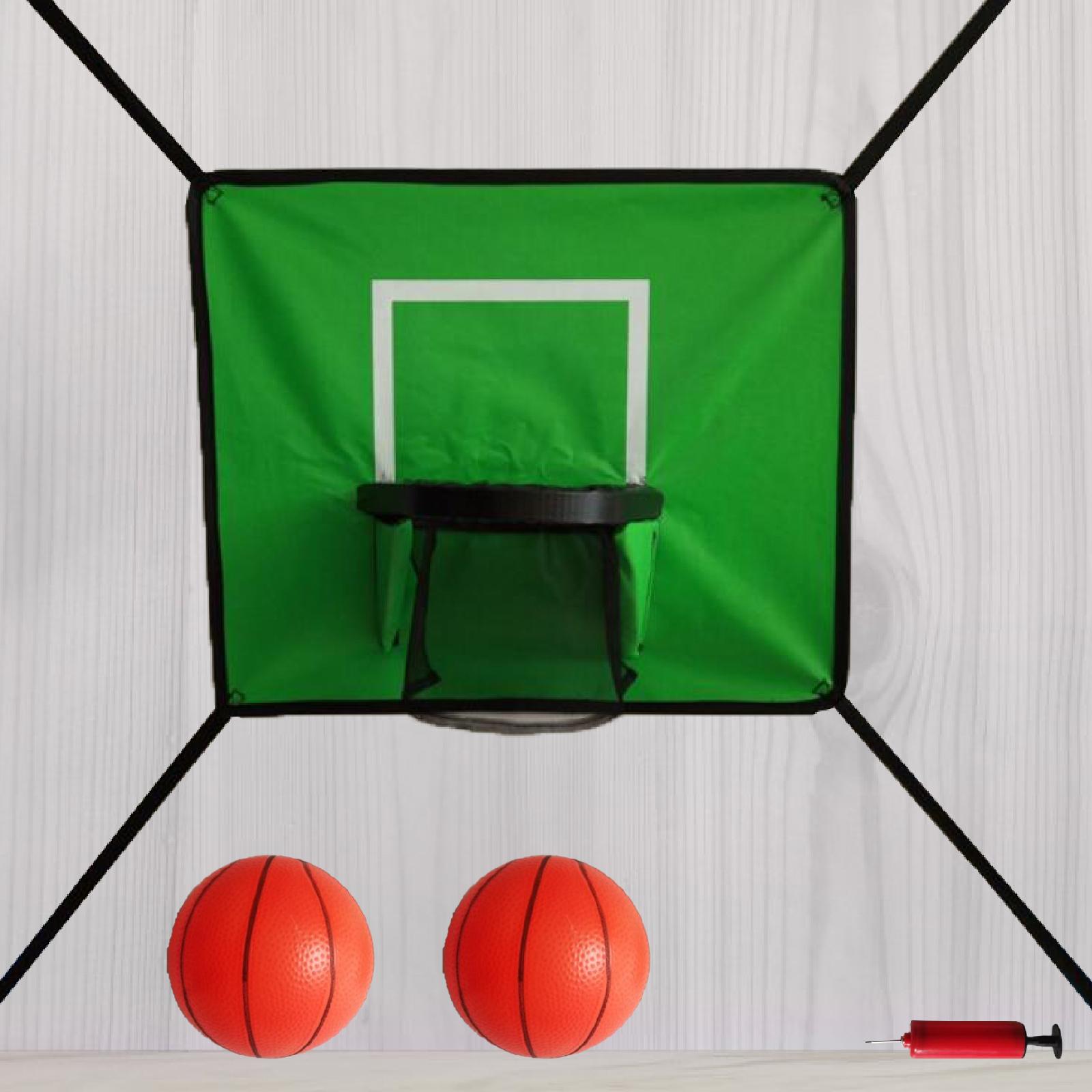 Trampoline Basketball Hoop Universal Trampoline Attachment Accessories Green with two balls