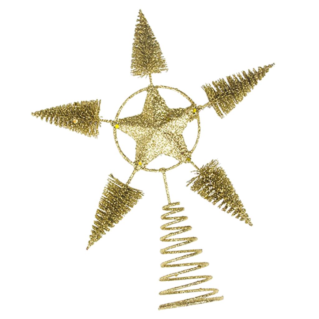 Classic Star Christmas Tree Topper Xmas Ornament Craft 25x20cm Gold