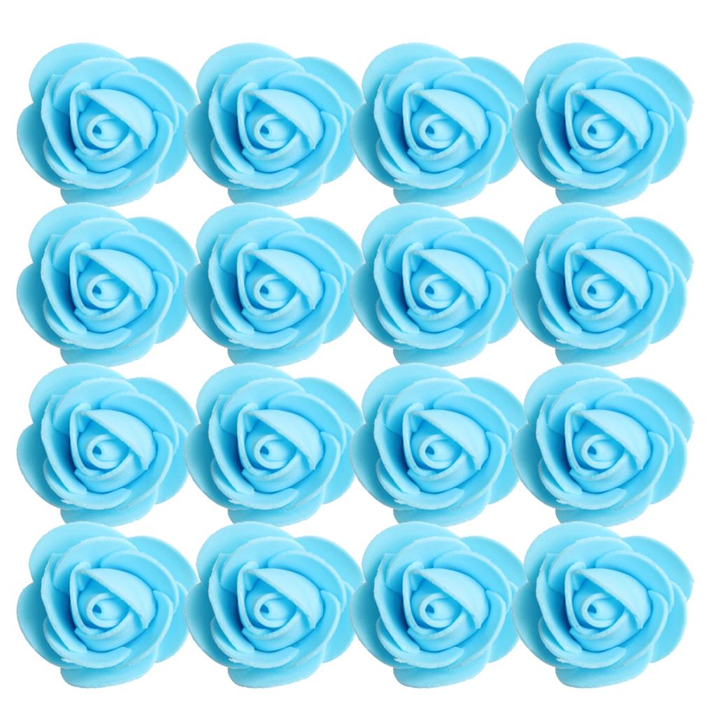 3x100pcs PE Foam Rose Flower Heads Artificial Rose Flowers Blue