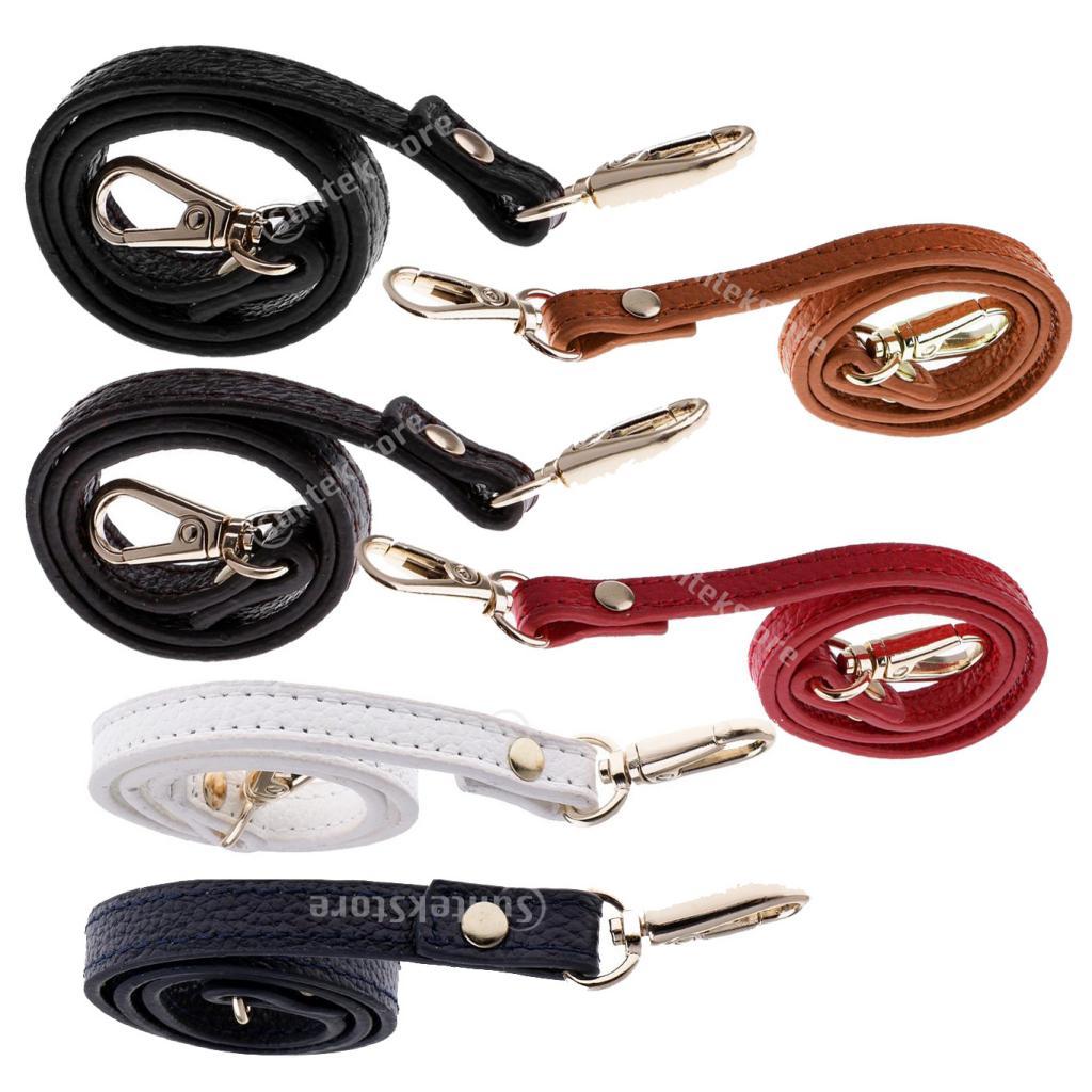 2x1x55cm DIY Replacement Genuine Leather Bag Shoulder Strap Handle Black