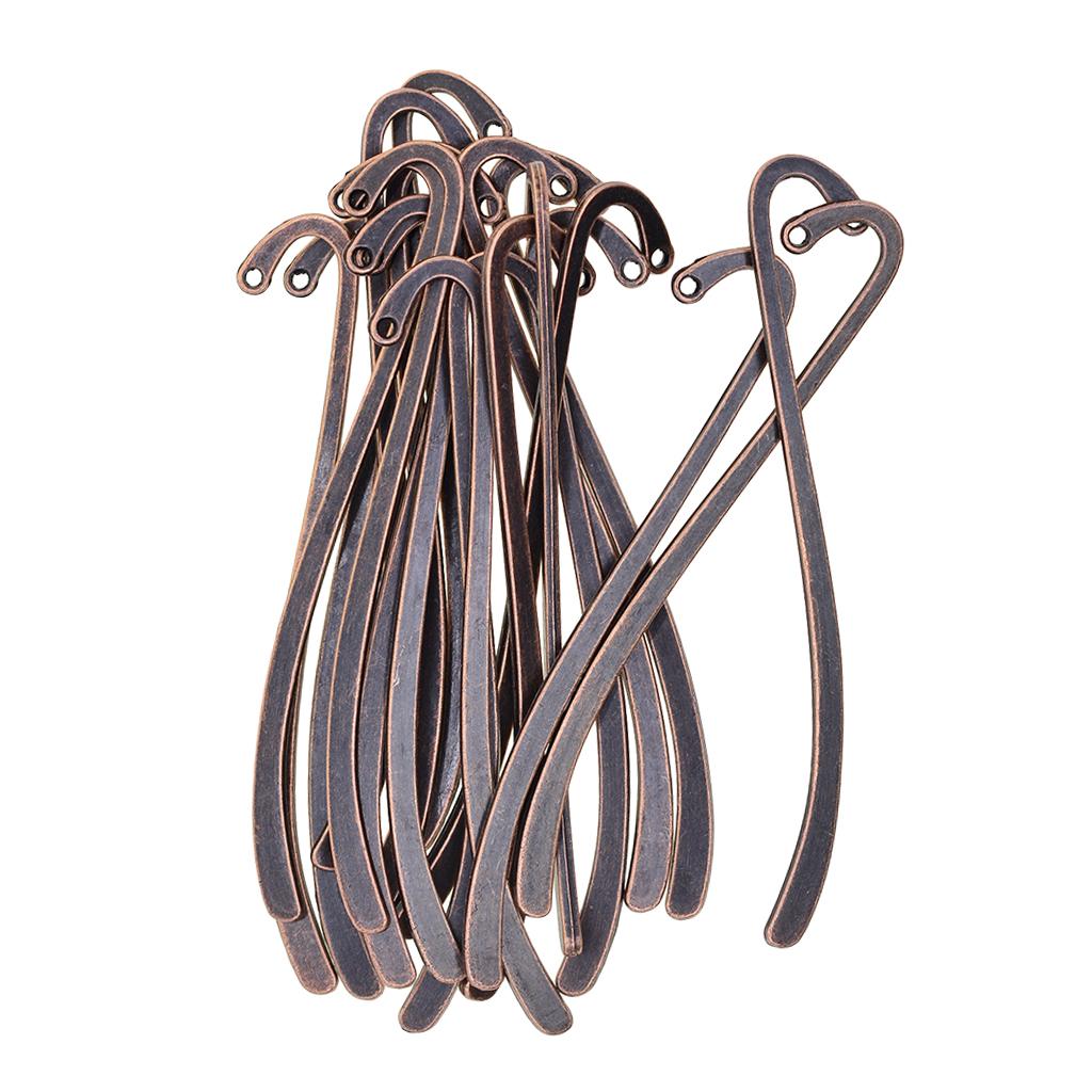 20 Pieces Beading Flat Bookmarks With Loop DIY Making Jewelry red copper