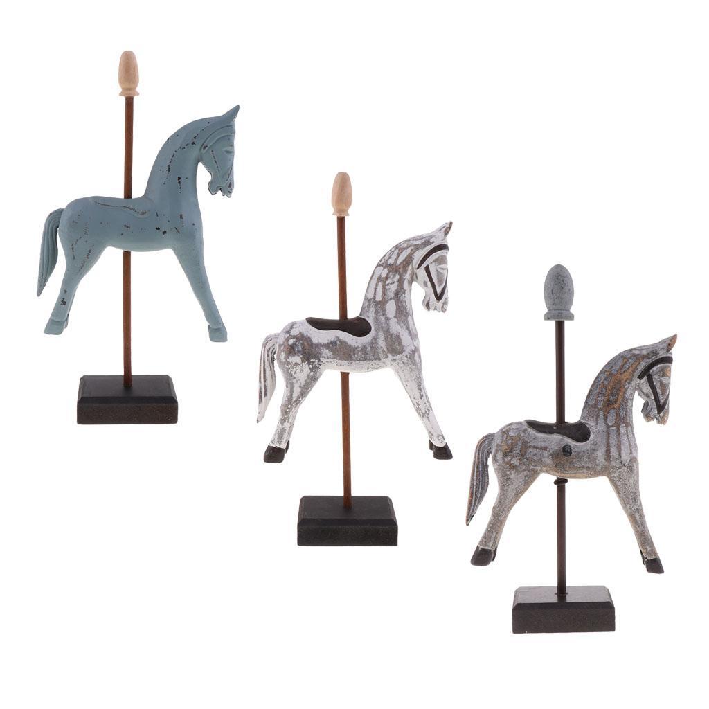 Details About 1 Piece Wooden Horse Figurine Retro Style Great For Bedroom Office Decor