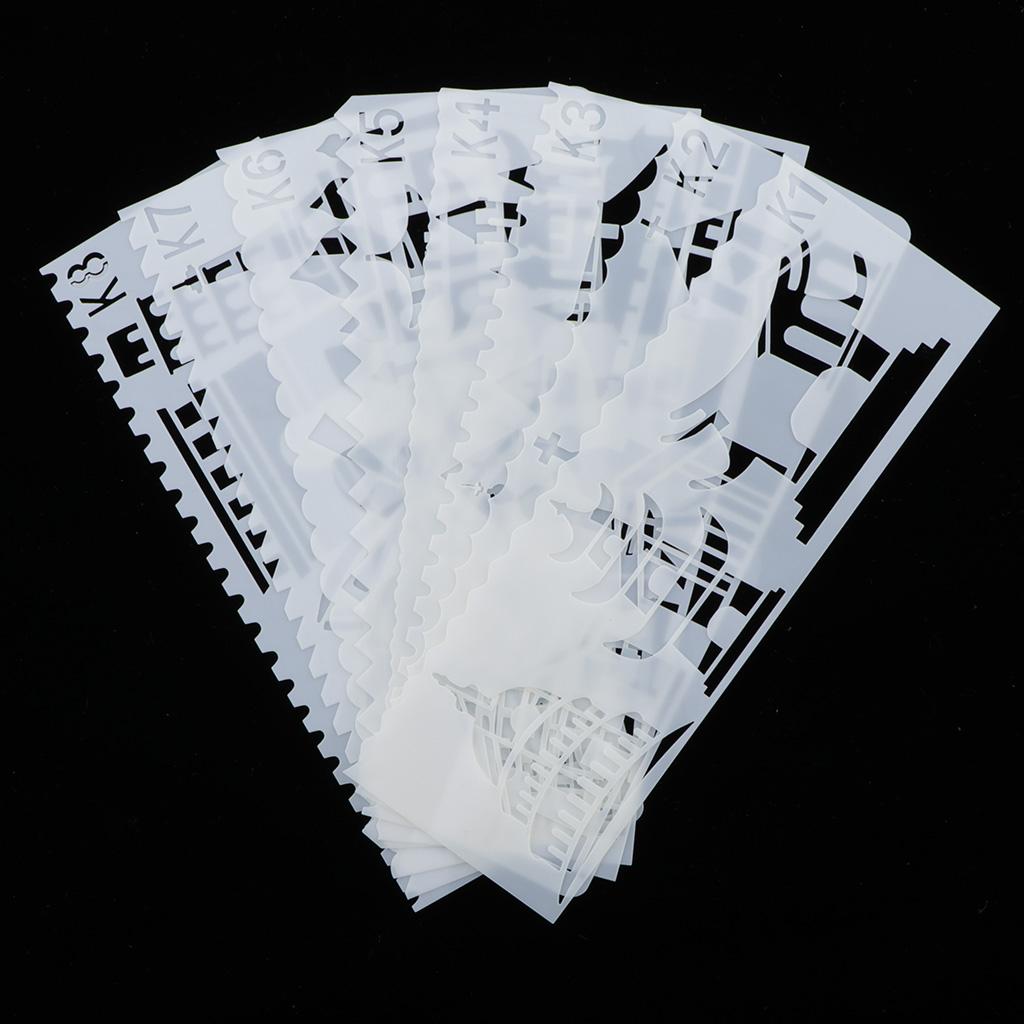24pcs assorted plastic template drawing stencil art supply BUILDINGS 