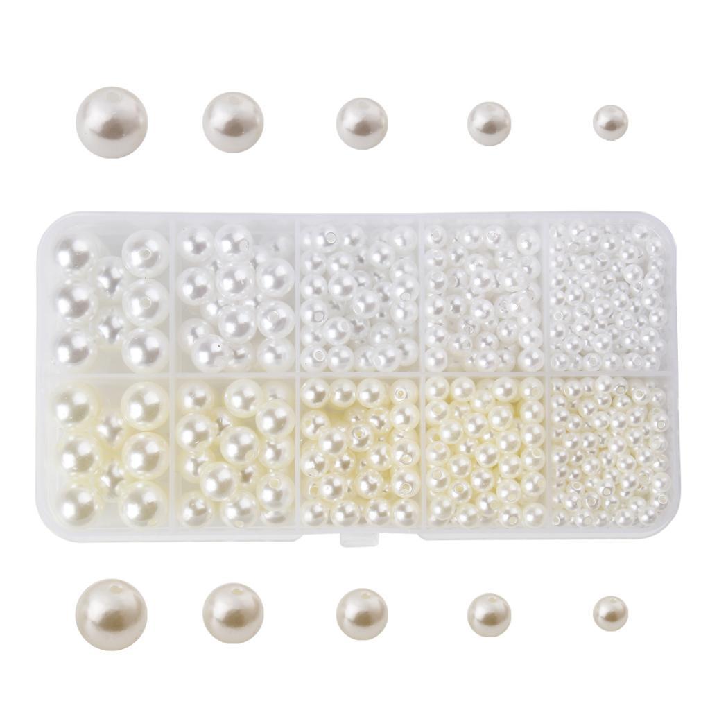 Faux Pearl Beads Round Loose Spacer Beads for DIY Jewelry Making