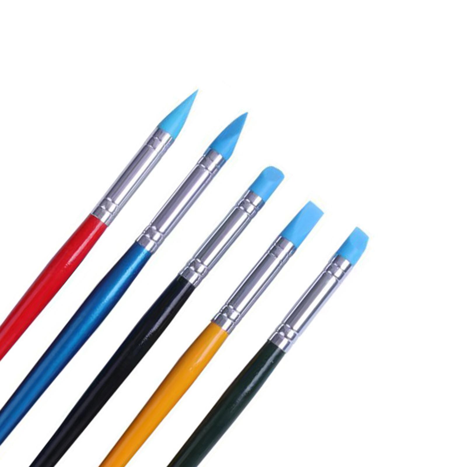 5 PC Silicone Clay Sculpting Tool Pen Brush Modeling Dotting Pottery Tools