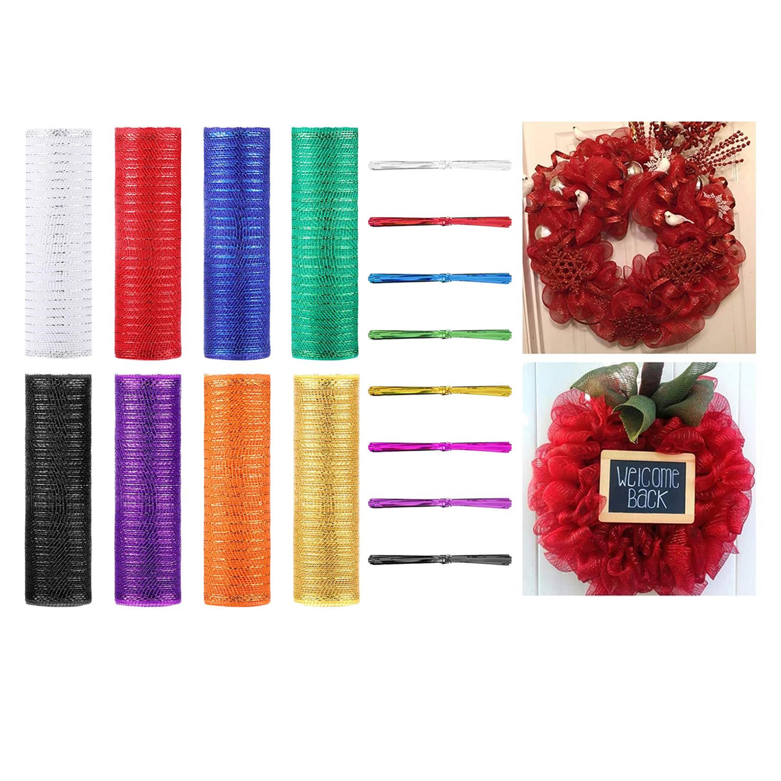Deco Mesh Rolls 26cm x 10yd Roll 8colours Available for Wreaths Swags Bows