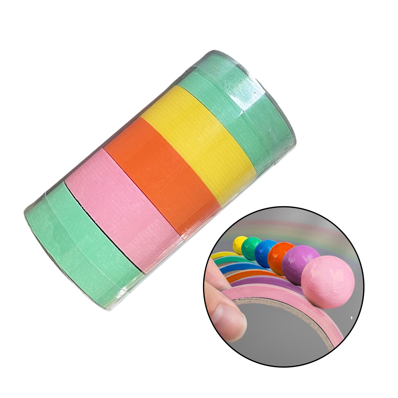 5Pcs Sticky Ball Tape 1.8cm Width Decorative Relaxing Colored Tapes Bulk