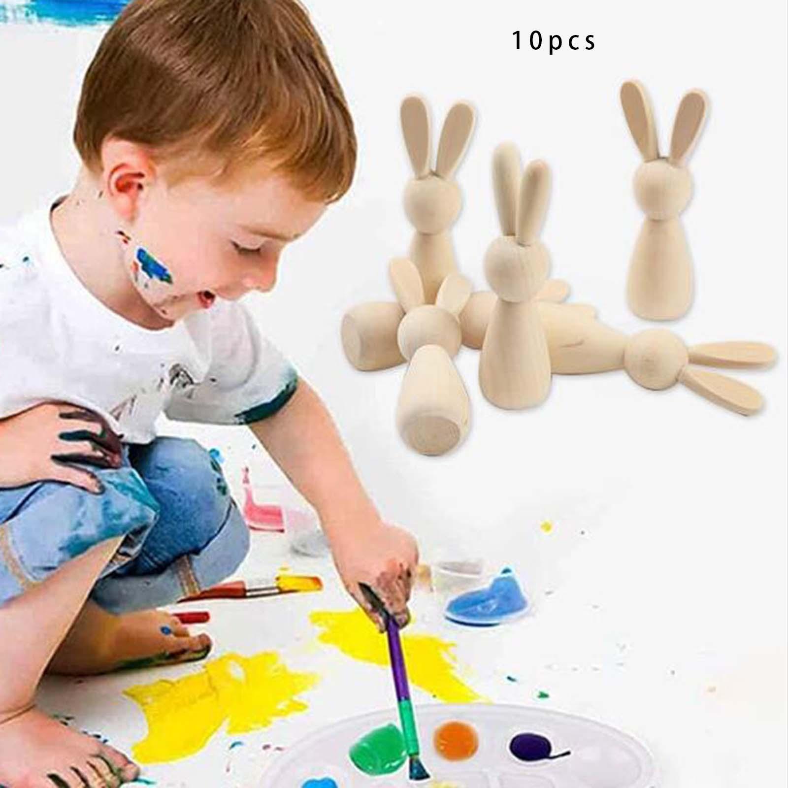 10Pcs Unfinished Wooden Peg Dolls Peg People for Landscape Arts Crafts