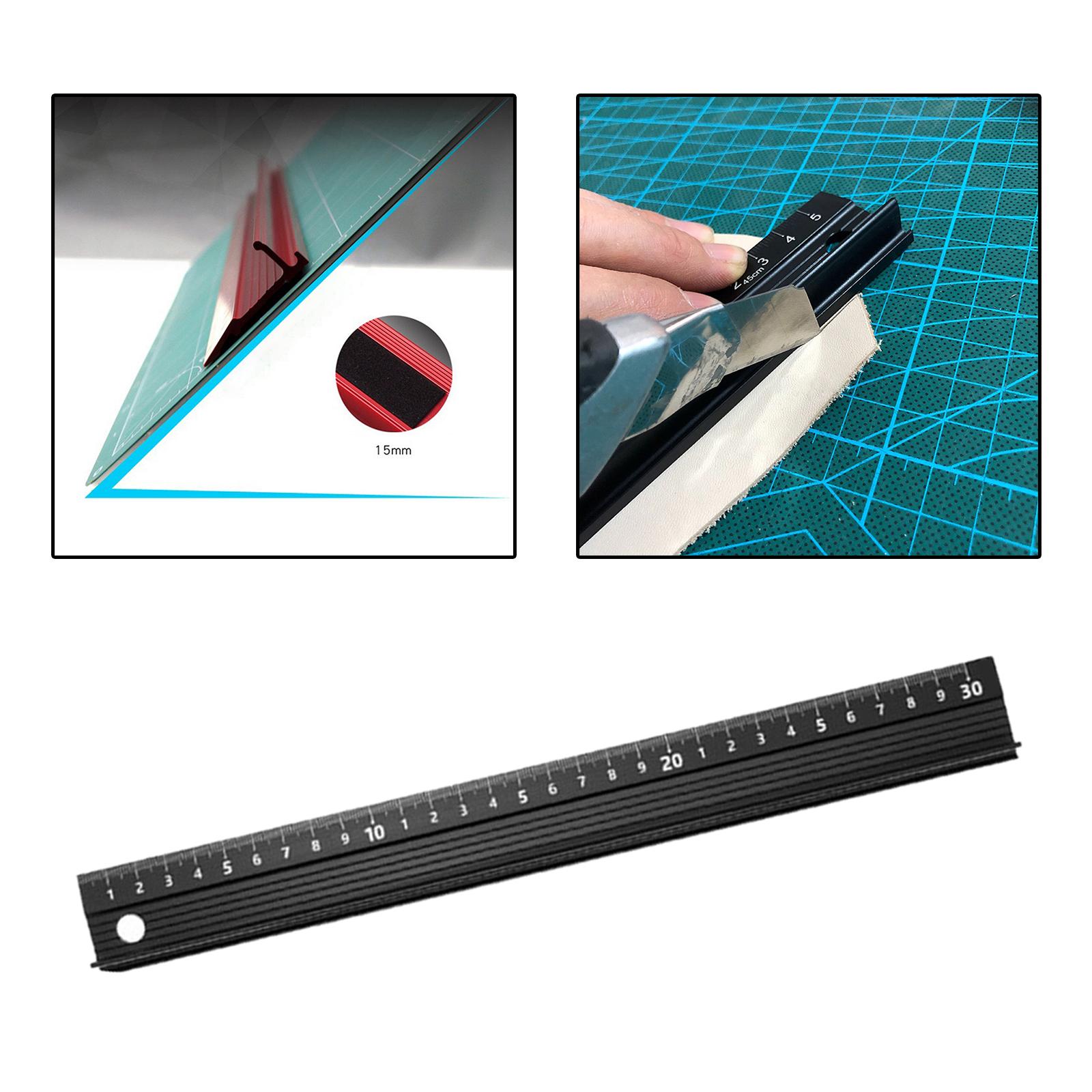 Cutting Ruler Anticutting Safety Measurements Sturdy Cutting Auxiliary Ruler 30cm