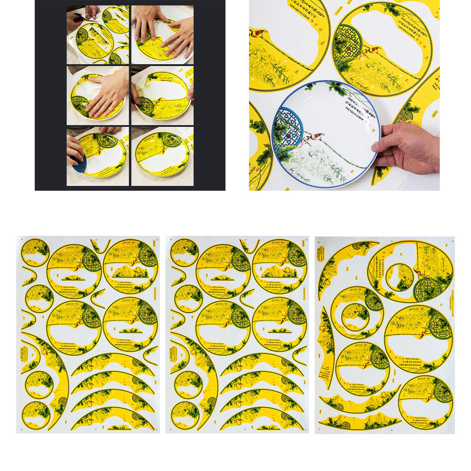 3x Ceramic Decals DIY Pottery Ceramics Clay Transfer Paper Sticker Overglaze