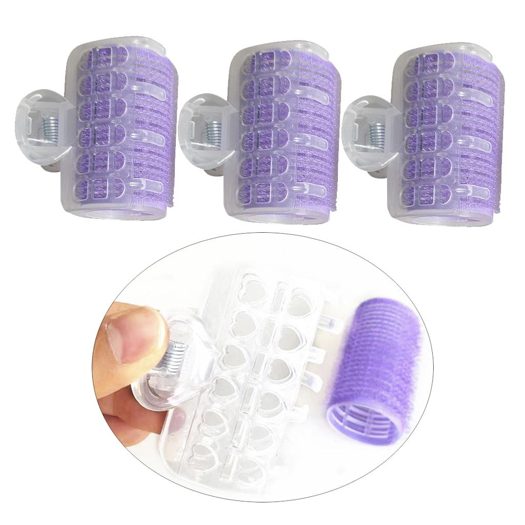 Magic Rollers Cling Stick Hair Curler Curls Wave Styling Salon Tool Purple