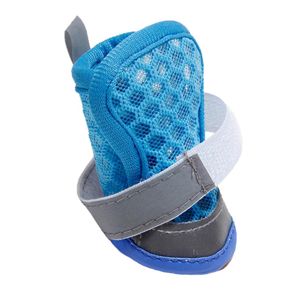 Set of 4 Summer Breathable Dog Shoes Pet Boots For Small