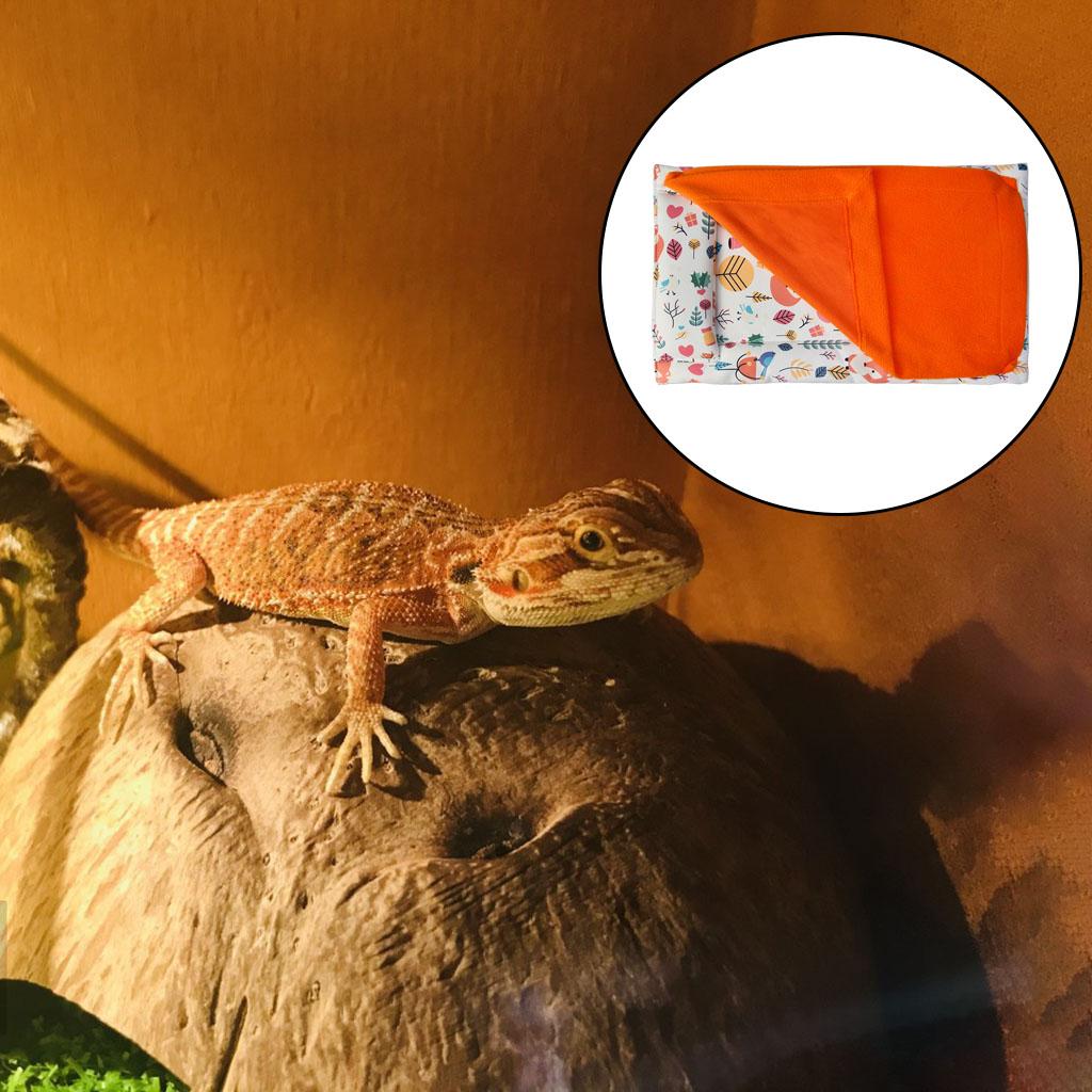 Warm Reptile Sleeping Bag Lizard Bed Mat Gecko Chameleons Supplies Orange