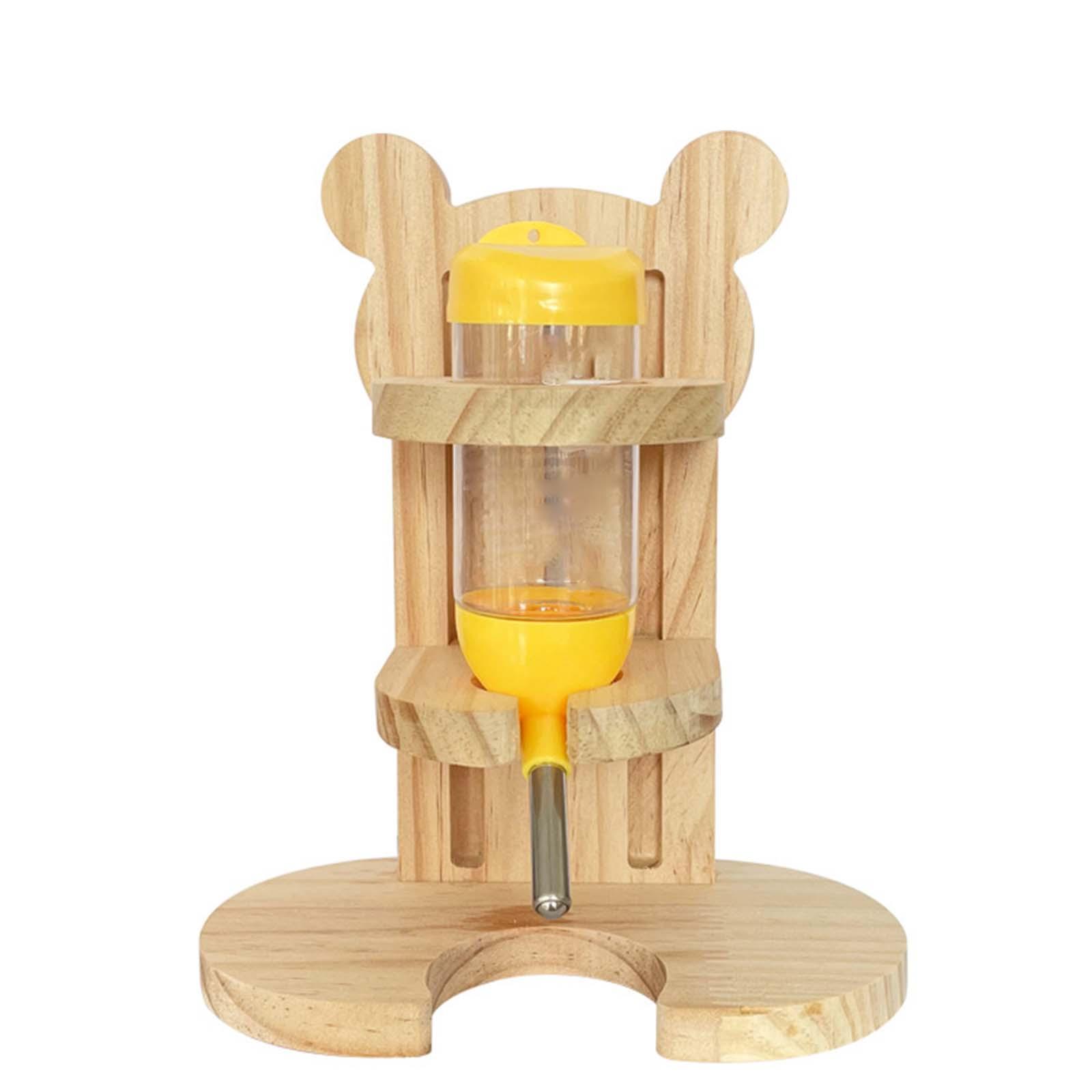 Rabbit Vertical Drinker Holder Adjustable Wood Bracket for Mice Bunny Rat