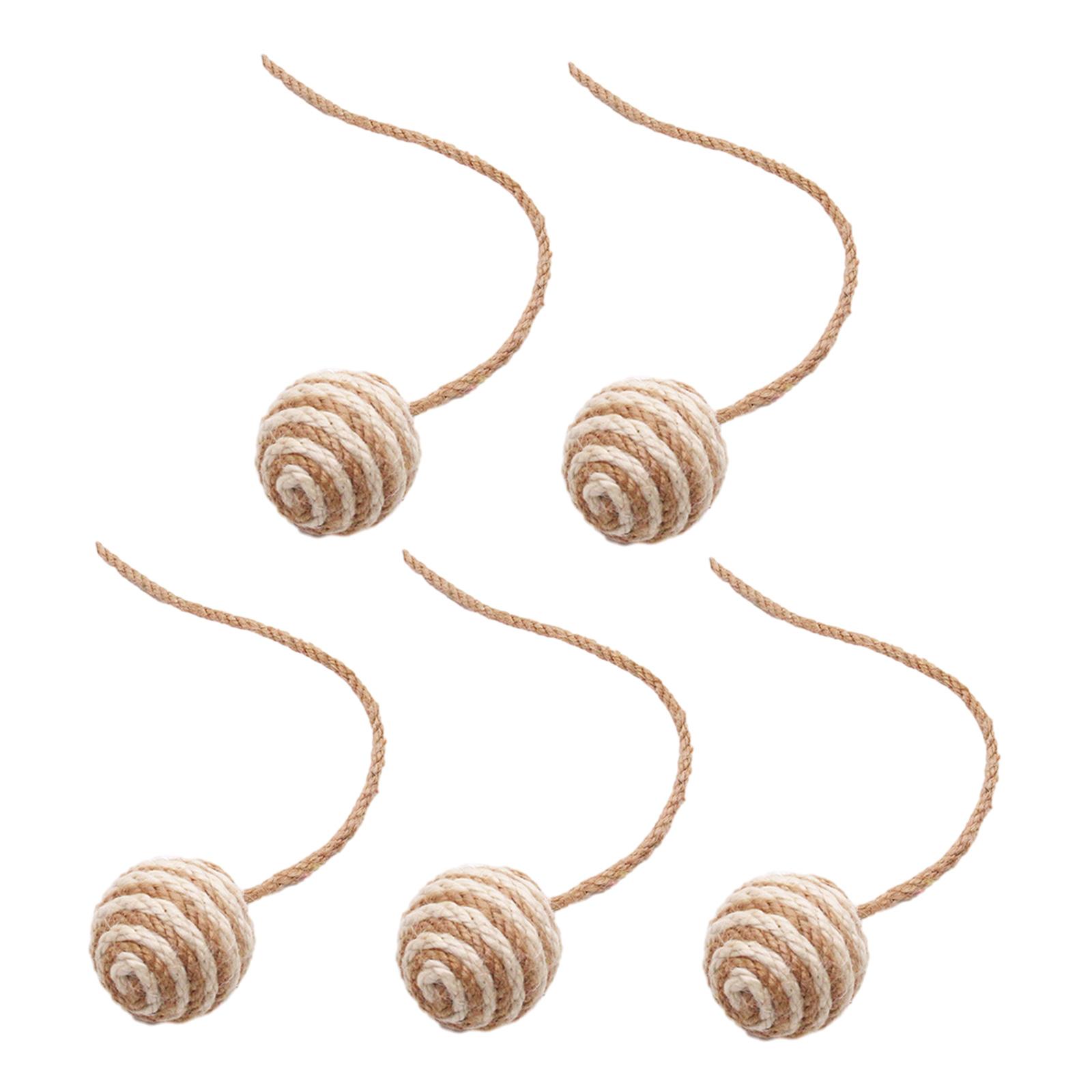 5 Pieces Cat Toys Sisal Ball Self Play for Small Medium Cats
