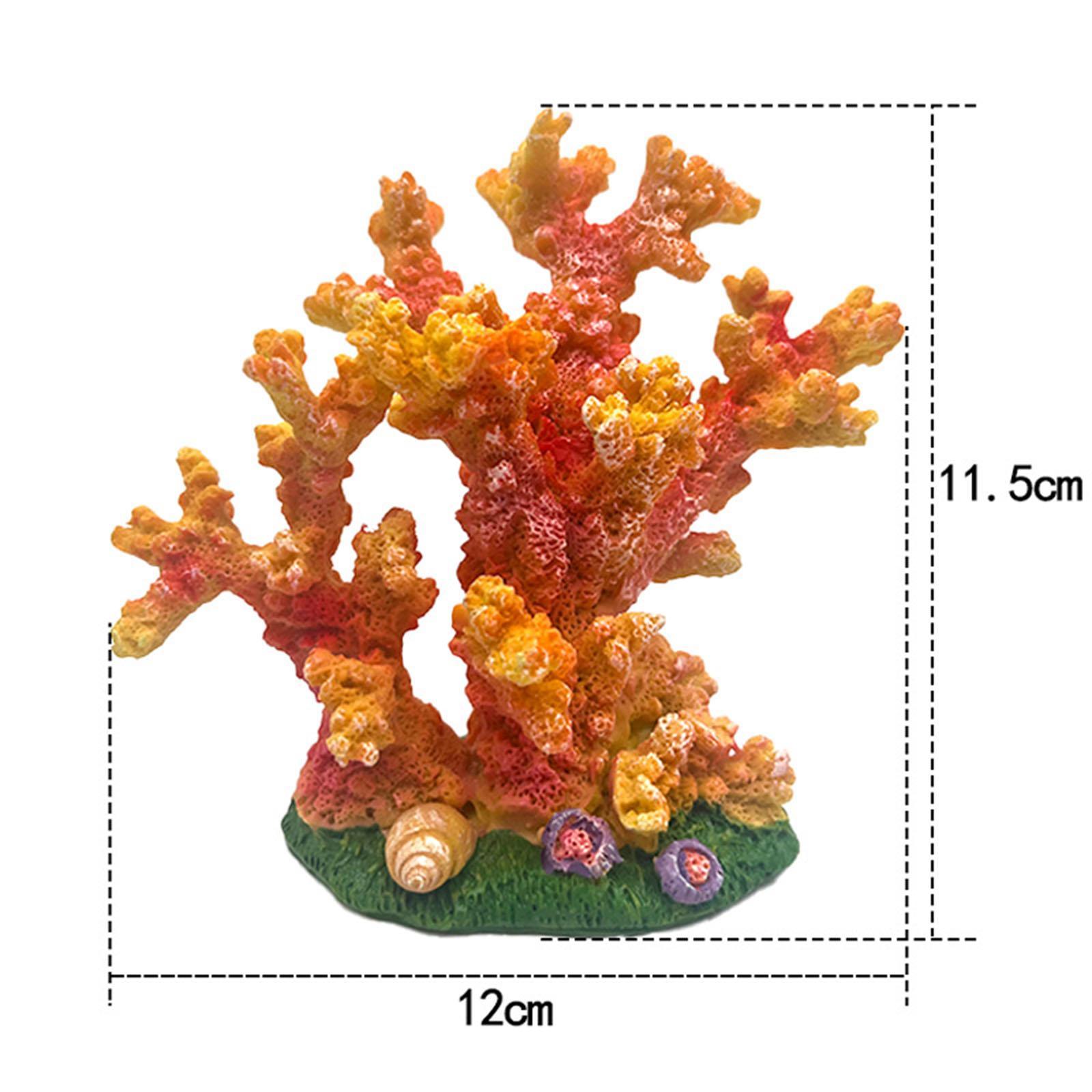 Artificial Coral Figurine Sculpture Home Decor Aquarium Decoration for Table orange