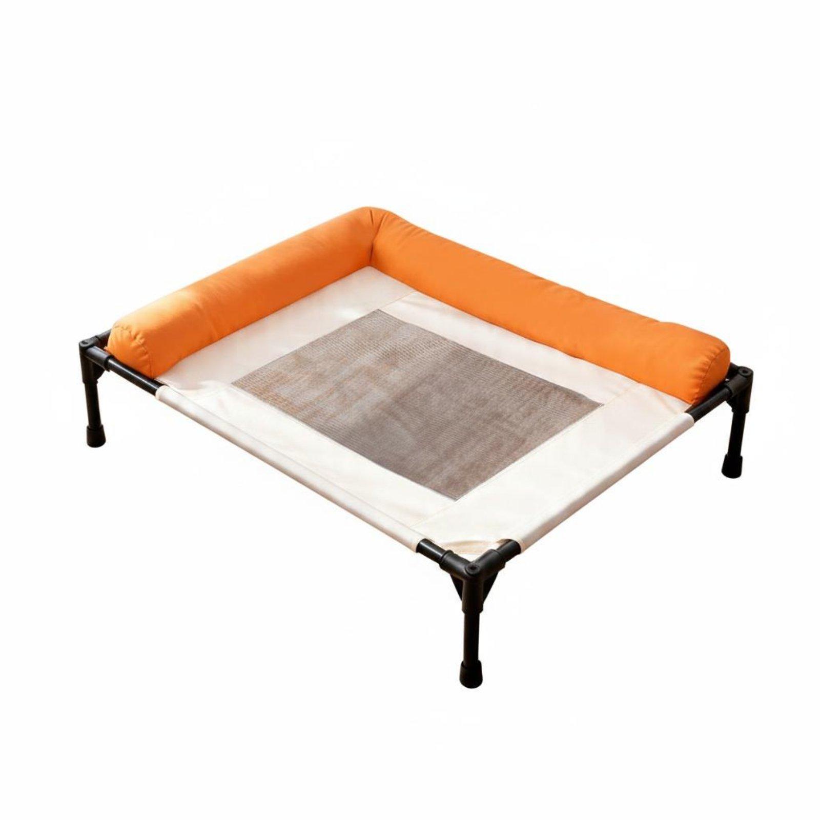 Dog Cot Bed Washable Raised Pet Cot Raised off Floor for Small Dogs, Cats, Summer, Hot Weather Orange L