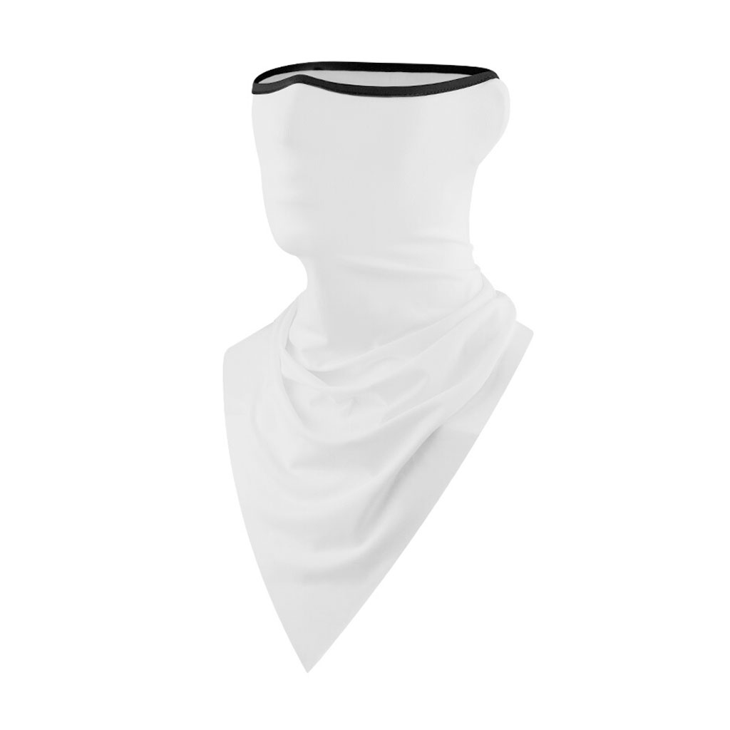 Face Mask Sun Shield Neck Gaiter Balaclava Neckerchief Bandana White