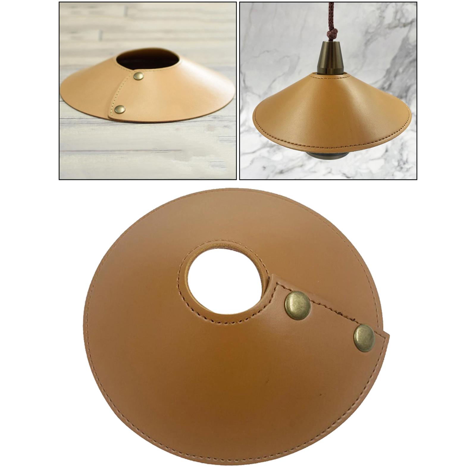 4xLeather Lamp Shade Fanshaped Light Cover Removable Dust-proof Light Brown