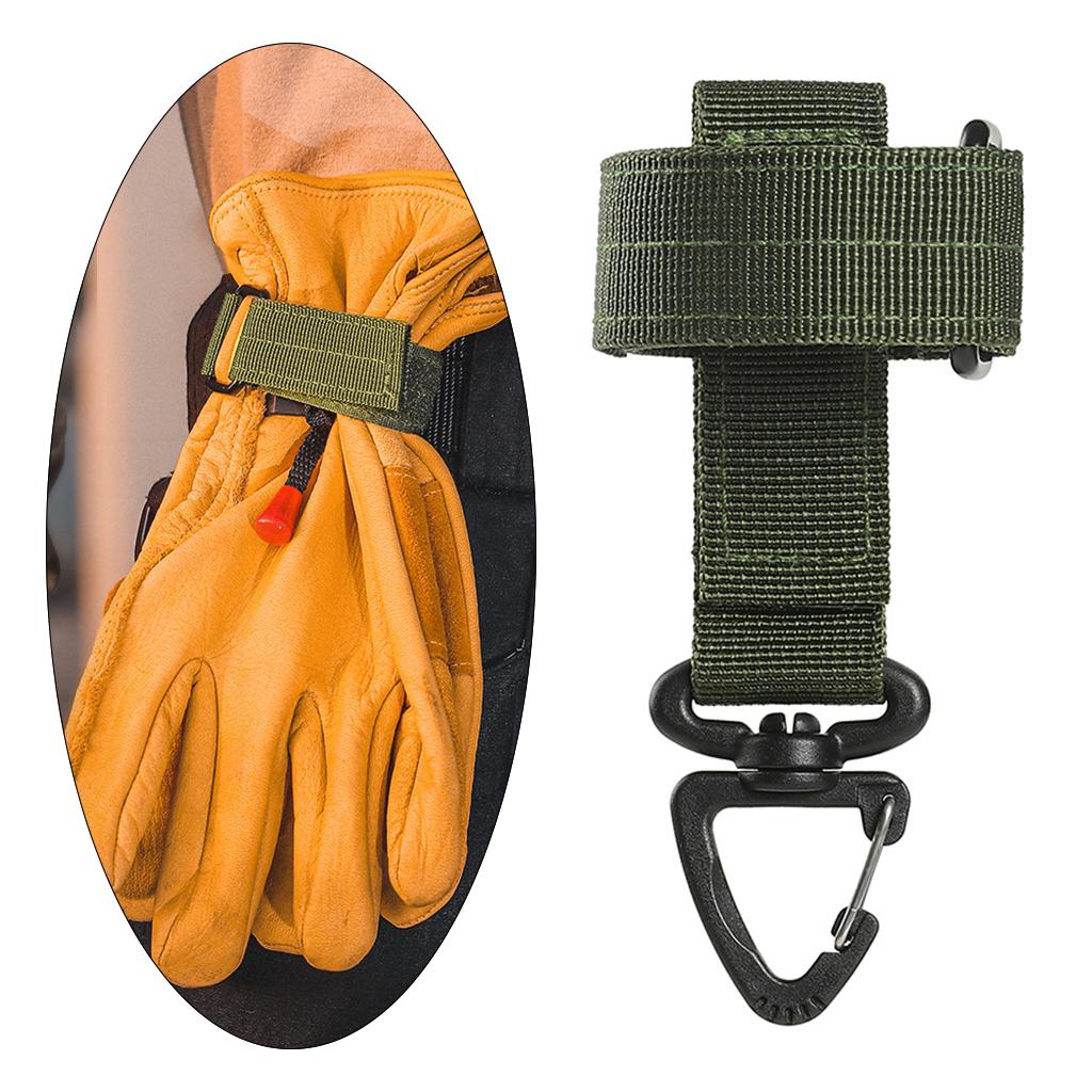 Glove Holder Strap Grabber Hiking Climbing Belt Rope Hanger Hook Green