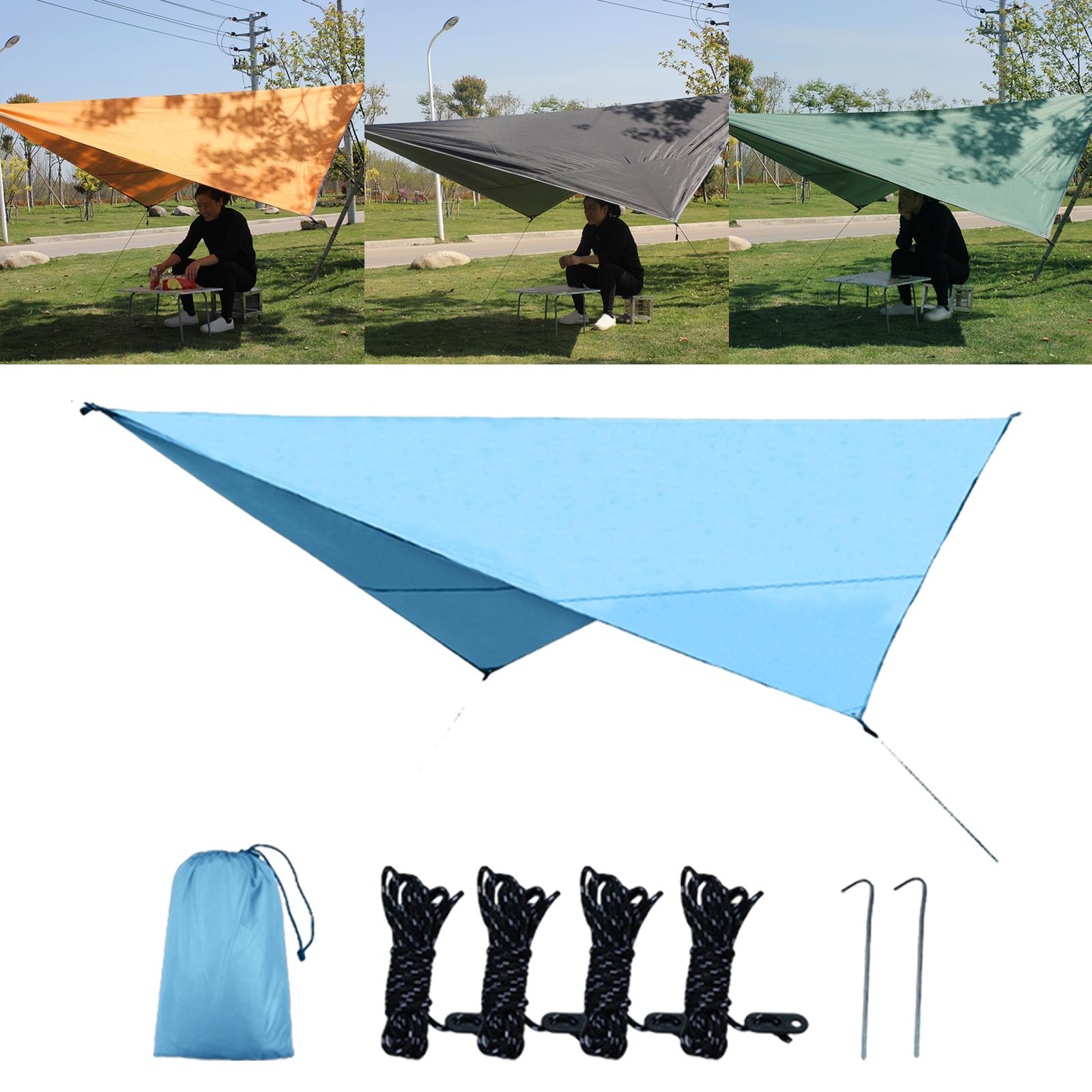 Camping Tent Tarp Sun Shelter Rain Fly Picnic Mat Hammock Windproof Hanging