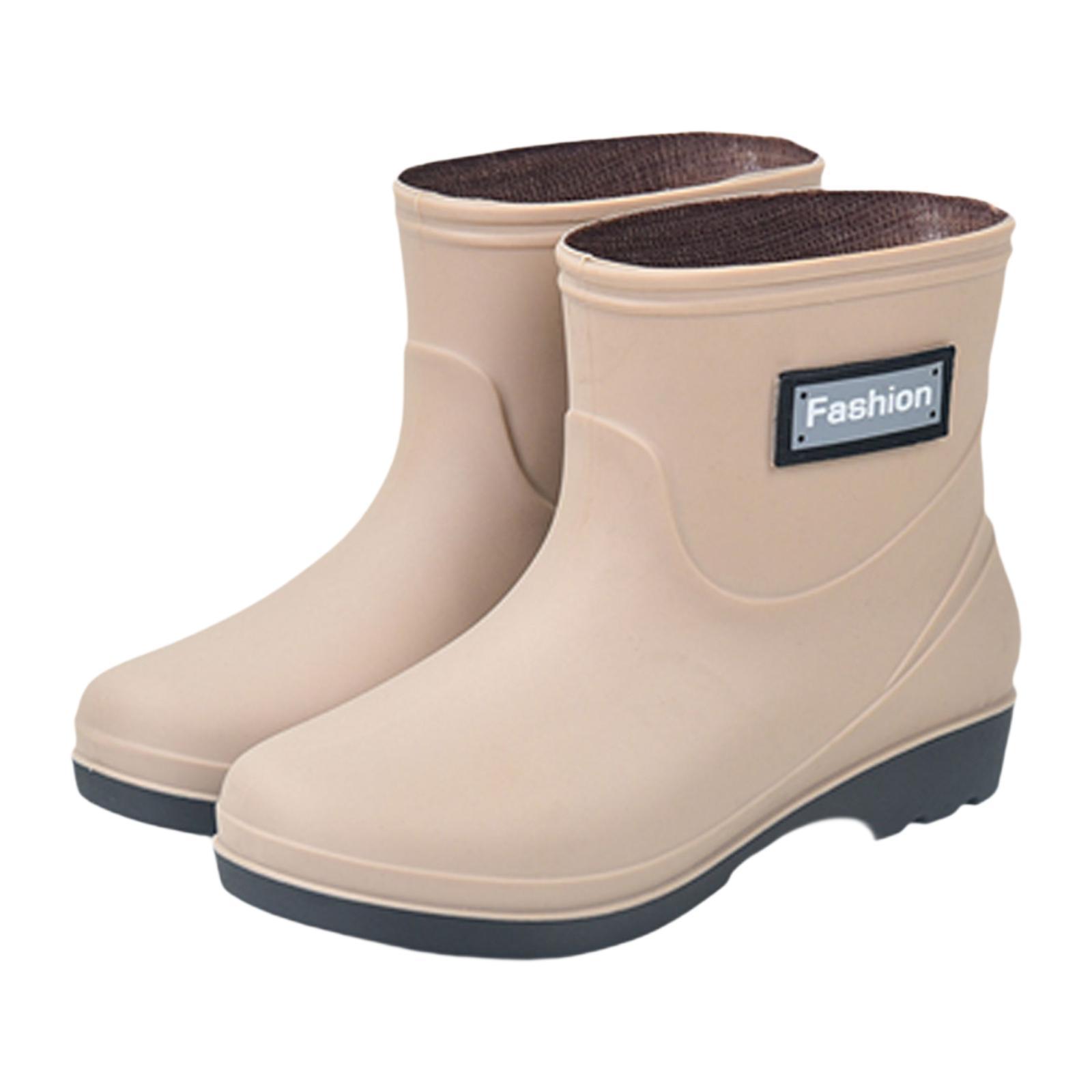 Women Mid Calf Rain Boots