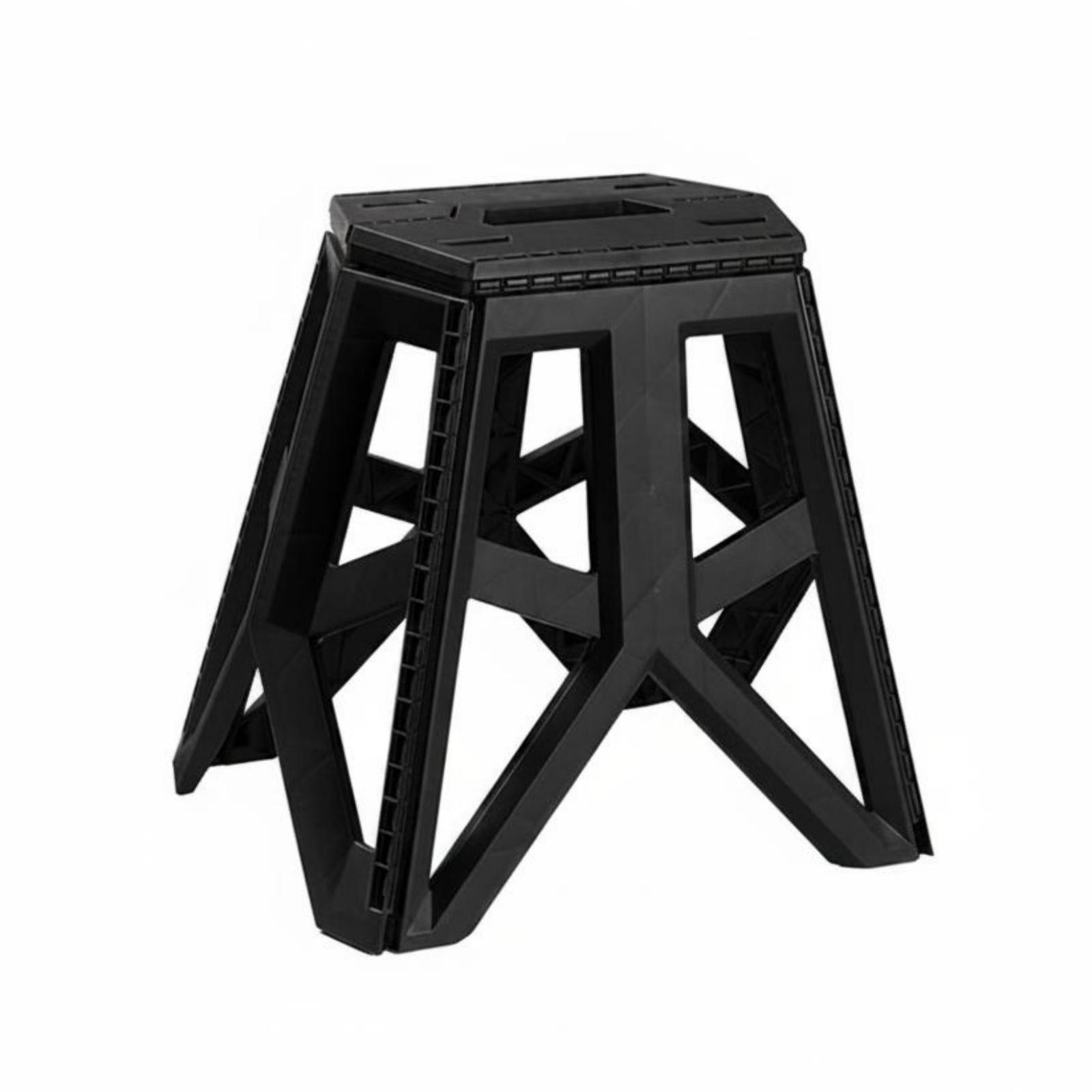 Camping Stool Foldable Portable Folding Stool Handle Folding Seat for Fishing, Barbecue Black