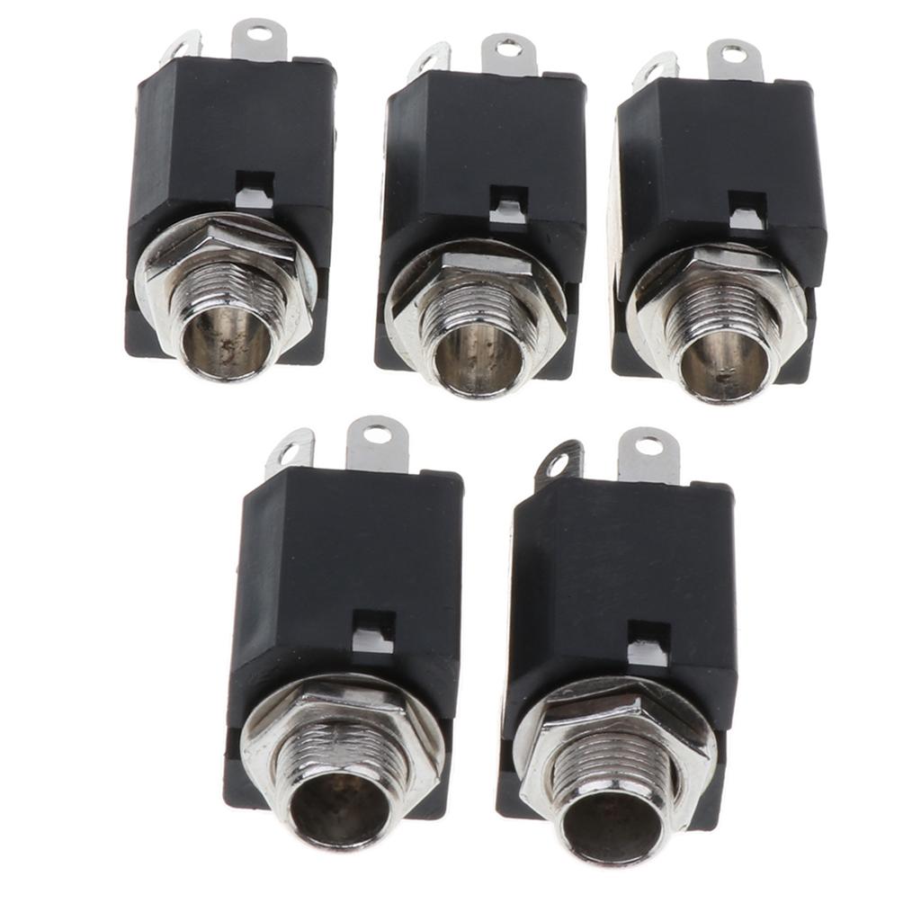 10pcs 6.5mm Mini Female Headphone Jack Plug Mono Audio Panel Mount