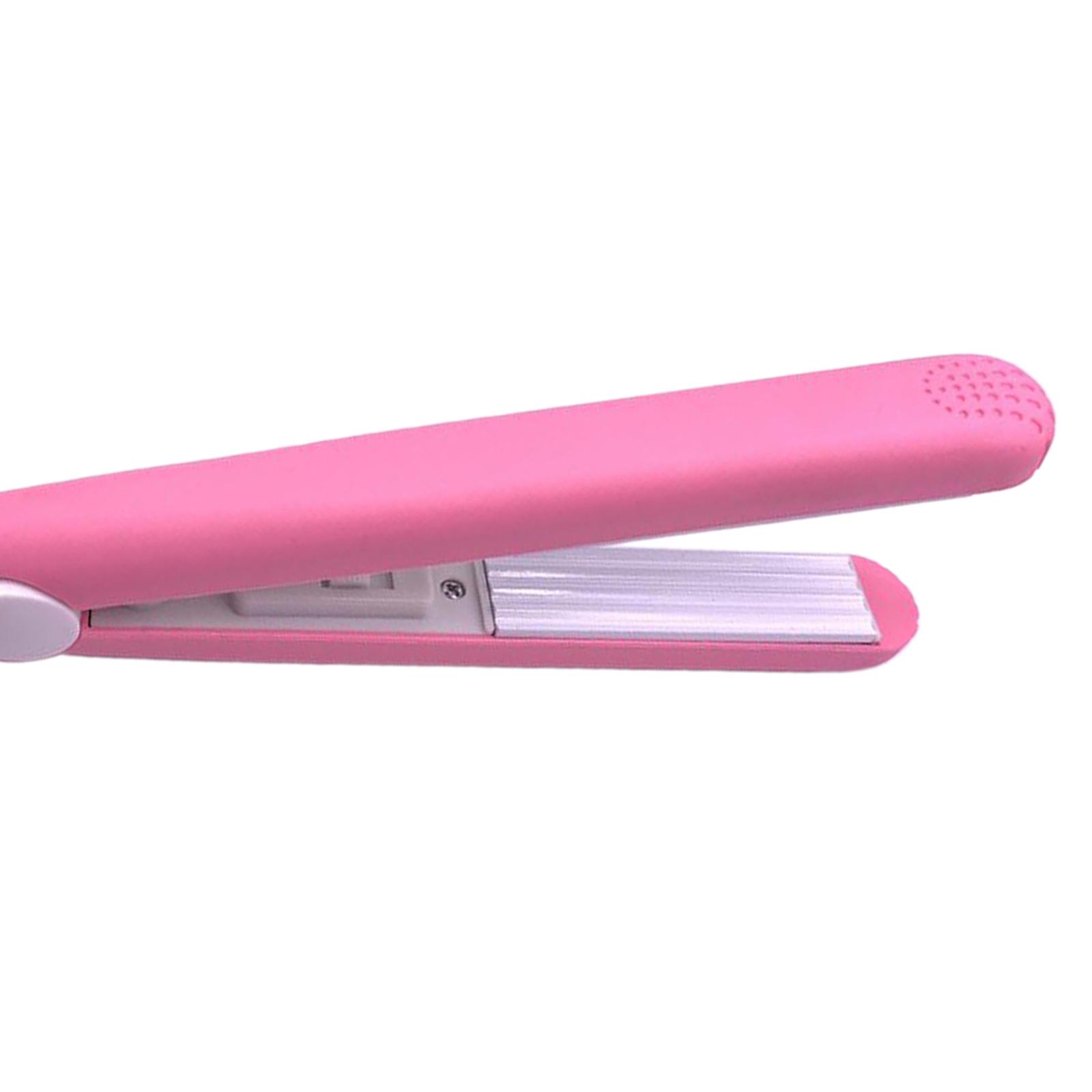 Mini Hair Straightener Flat Iron Curler Travel Home DIY Hair Style Pink