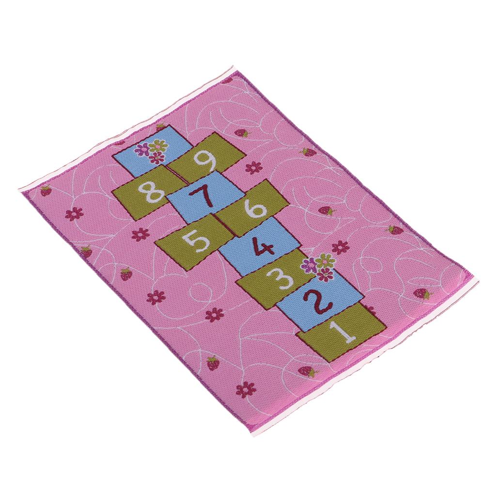 3x1/12 Dollhouse Miniature Rug Hopscotch Carpet Embroidery Cloth Mat Accessory