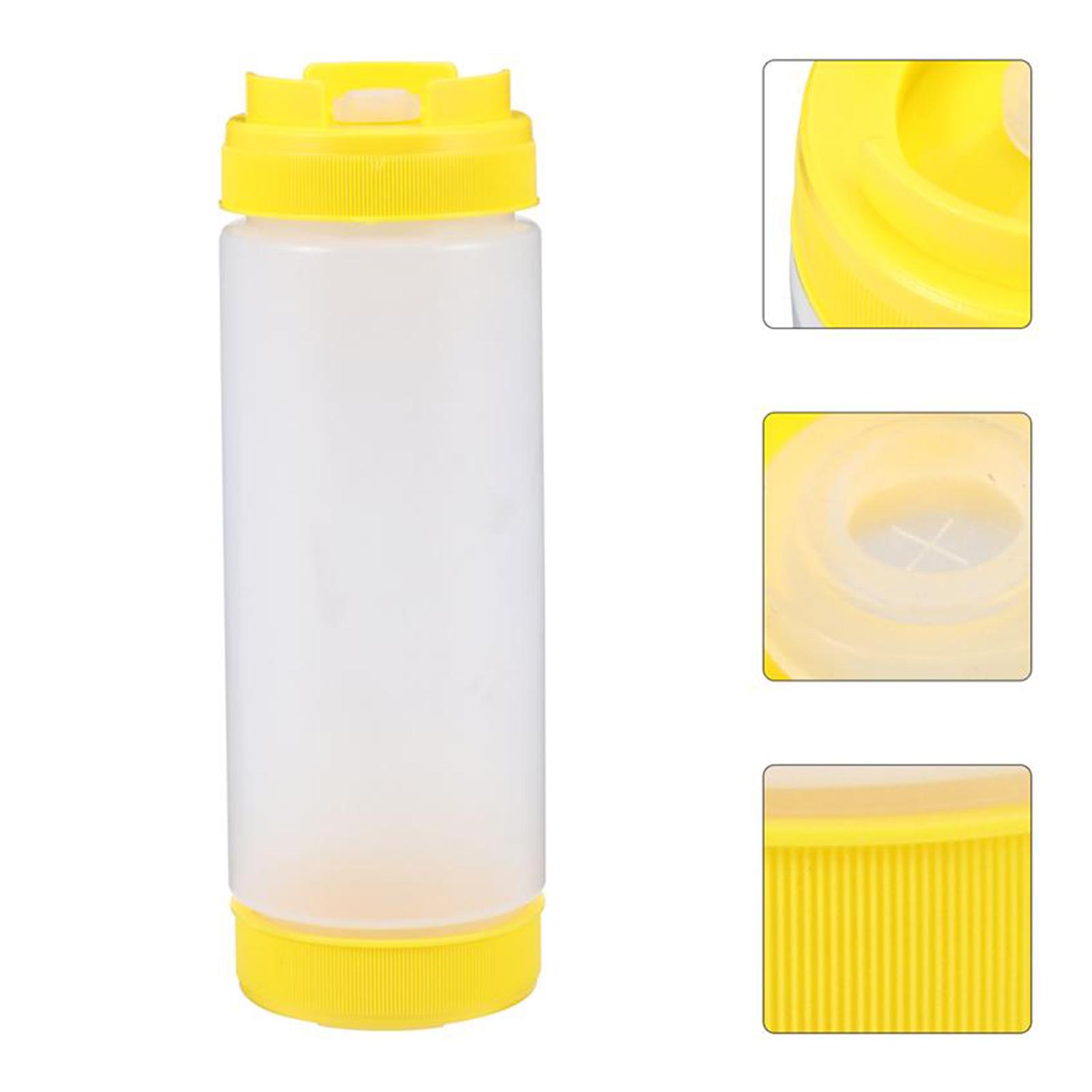 2x20 oz Sauce Bottles Salad Dressing Bottles Sauce Squeezer Container Yellow