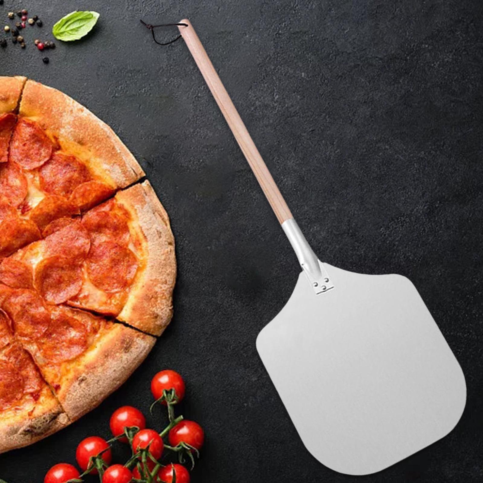 Aluminum Pizza Paddle with Wooden Handle Convenient for Kitchen Style B