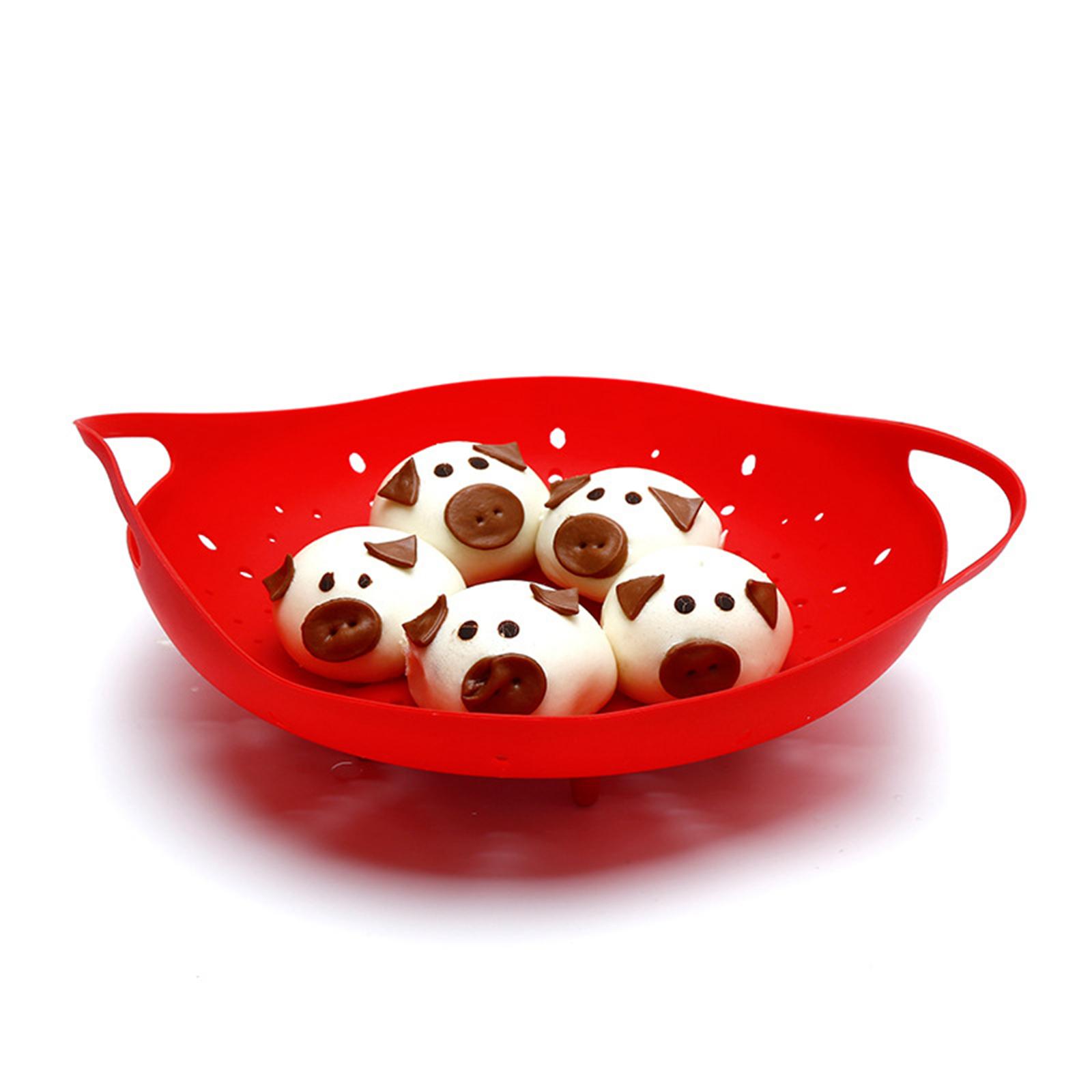 Silicone Steaming Basket Kitchen Tool Drain Quickly Easy Clean Food Strainer