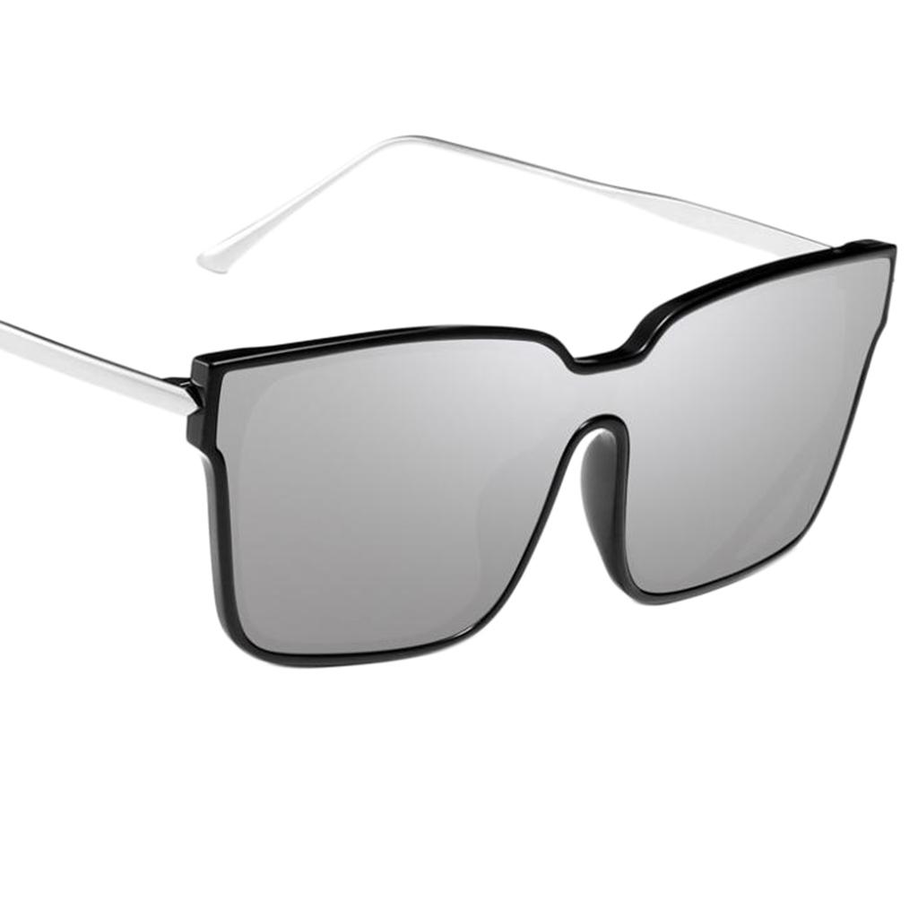 Womens Fashion Square Shaped Sunglasses Rave Eyewear UV400 Black+Silver