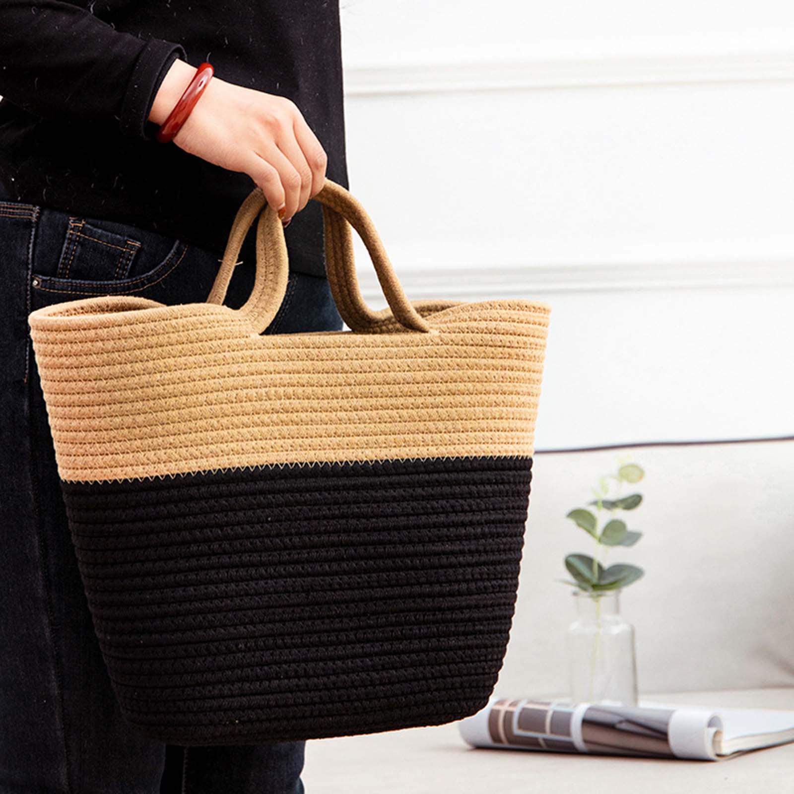 Chic Straw Woven Handbag Handwoven Tote for Women Lady Weekend Getaway