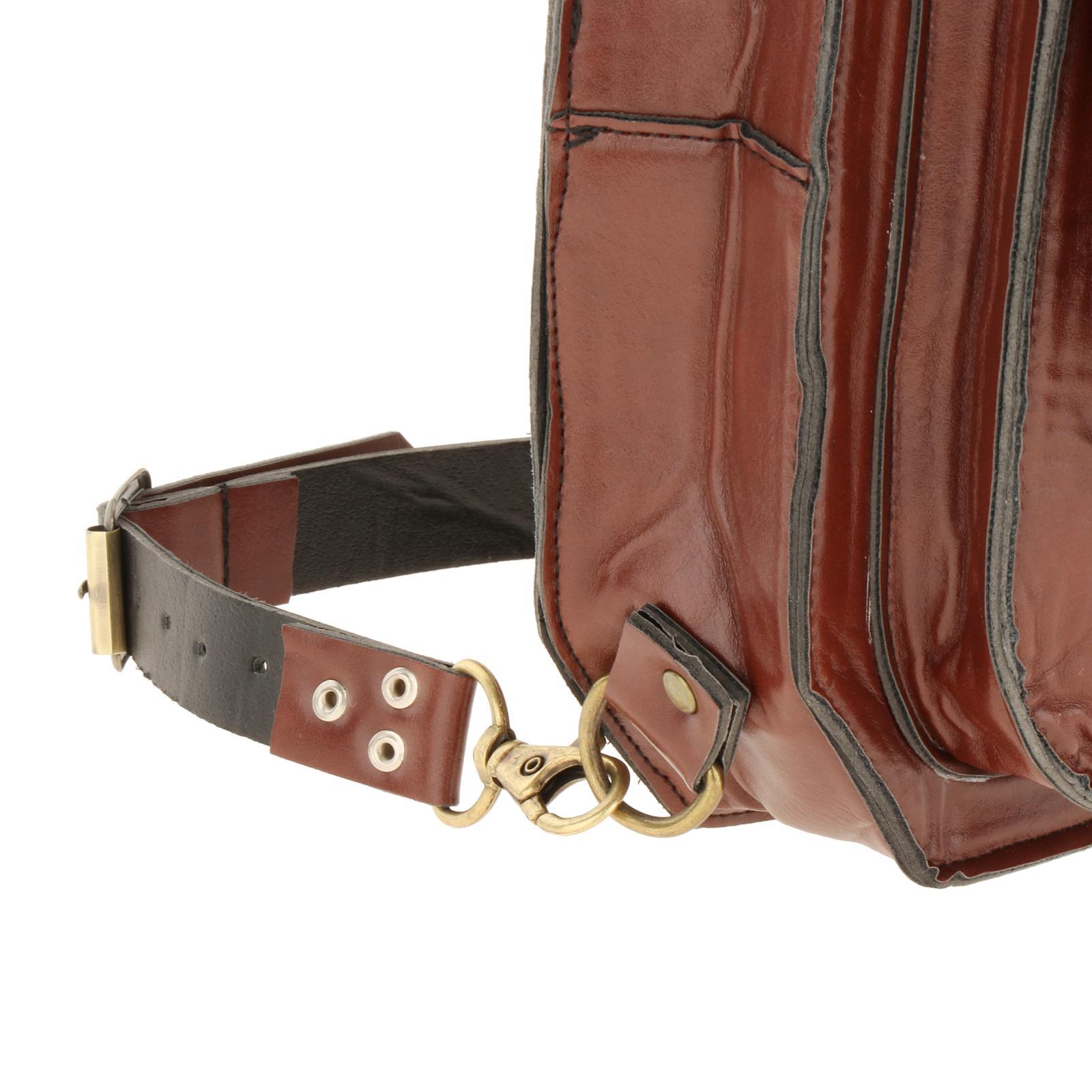 Waist Ring Belt Pouch Fanny Bag Wallet Multifunctional Prop Costume Gothic Brown