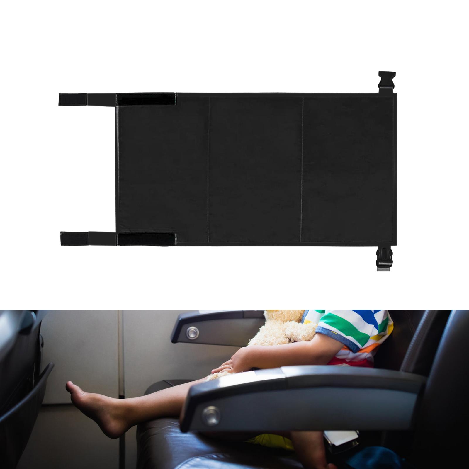 Airplane Seat Extender Foot Leg Rest Foldable Compact Kids Airplane Footrest black