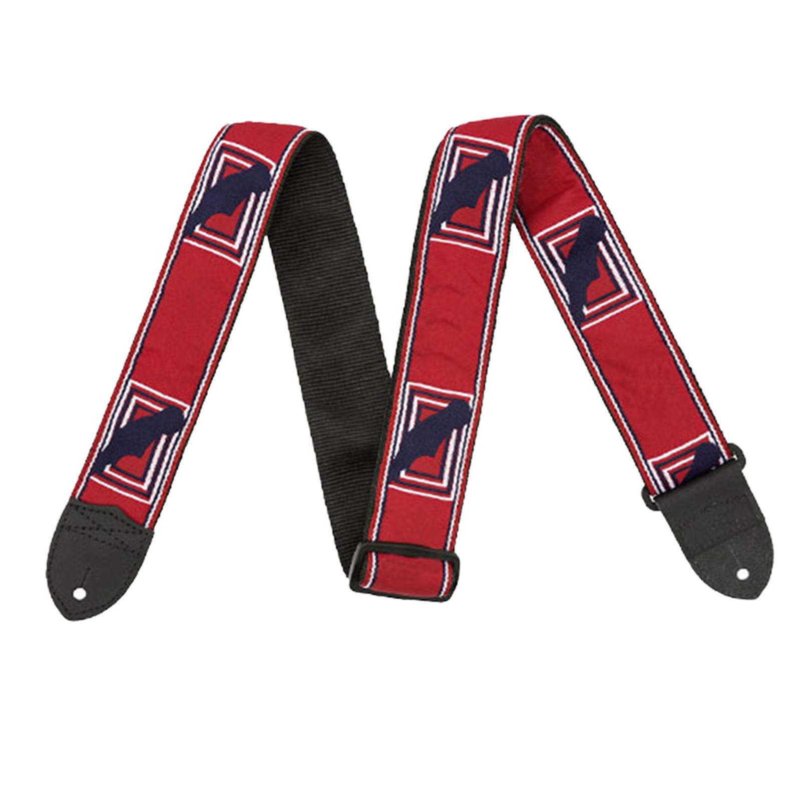 Guitar Strap Thickening Embroidered widening Polyester for Bass Acoustic Red Blue