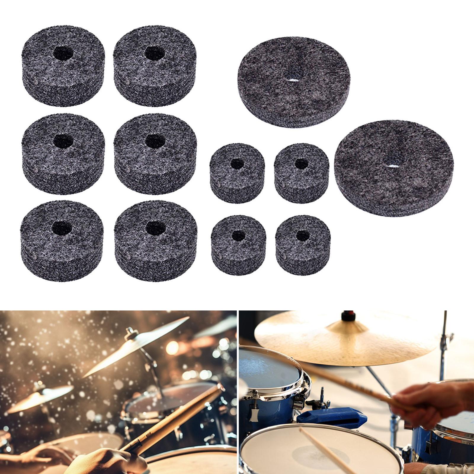 12Pcs Cymbal Felt Washer Hi Hat Clutch Felts Accessories Replacement Sleeves gray