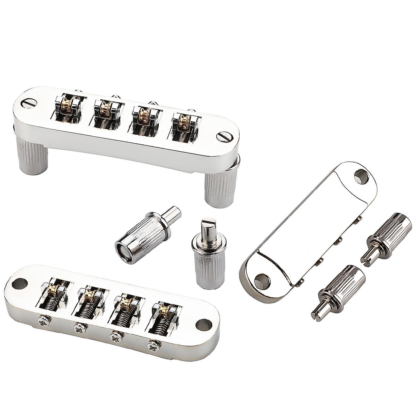 Electric Guitar Bridge Sturdy 4 String Metal Replacement for Archtop Guitar