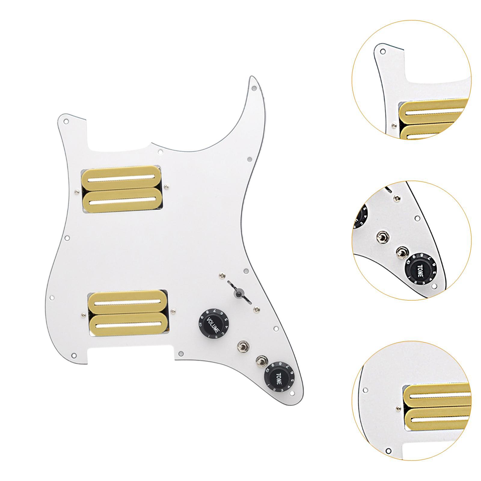 Electric Guitars Pickguard Pickup Scratchplate Assembly for Electric Guitars White Yellow