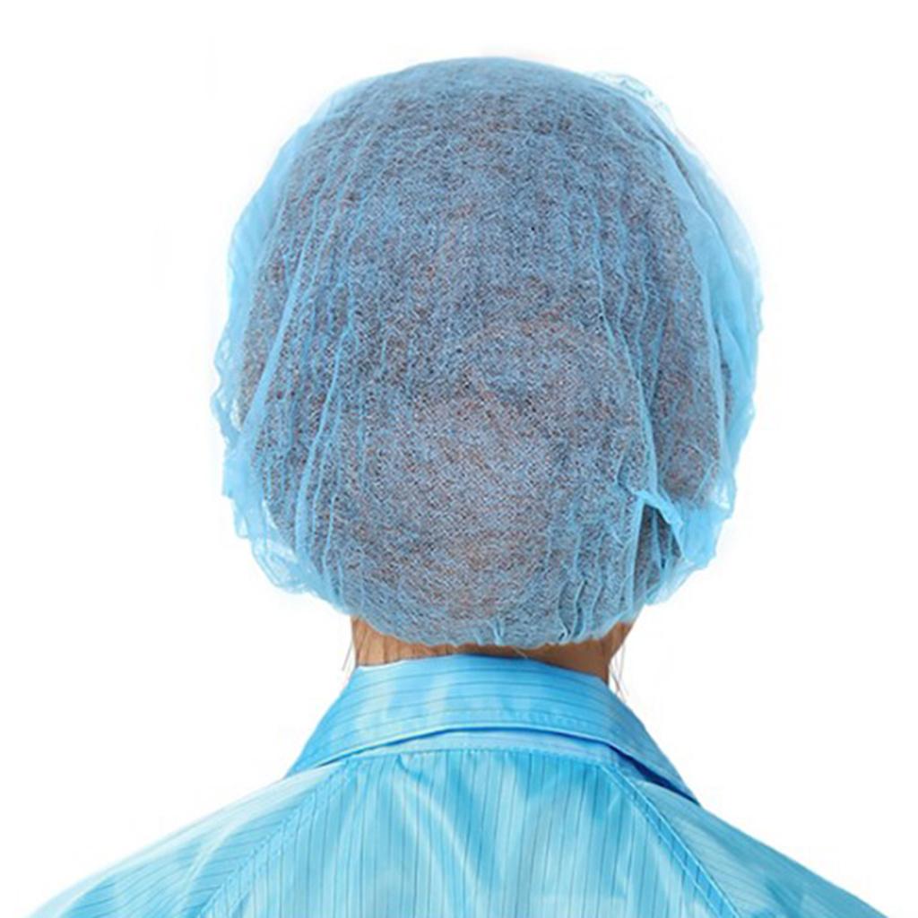 200 Pcs Disposable Hair Head Covers Net Bouffant Cap Non Woven Cloth