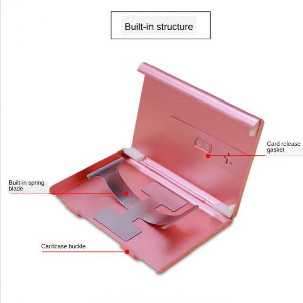 Business Card Holder Case Metal Pocket Card Holder Name Card  Pink