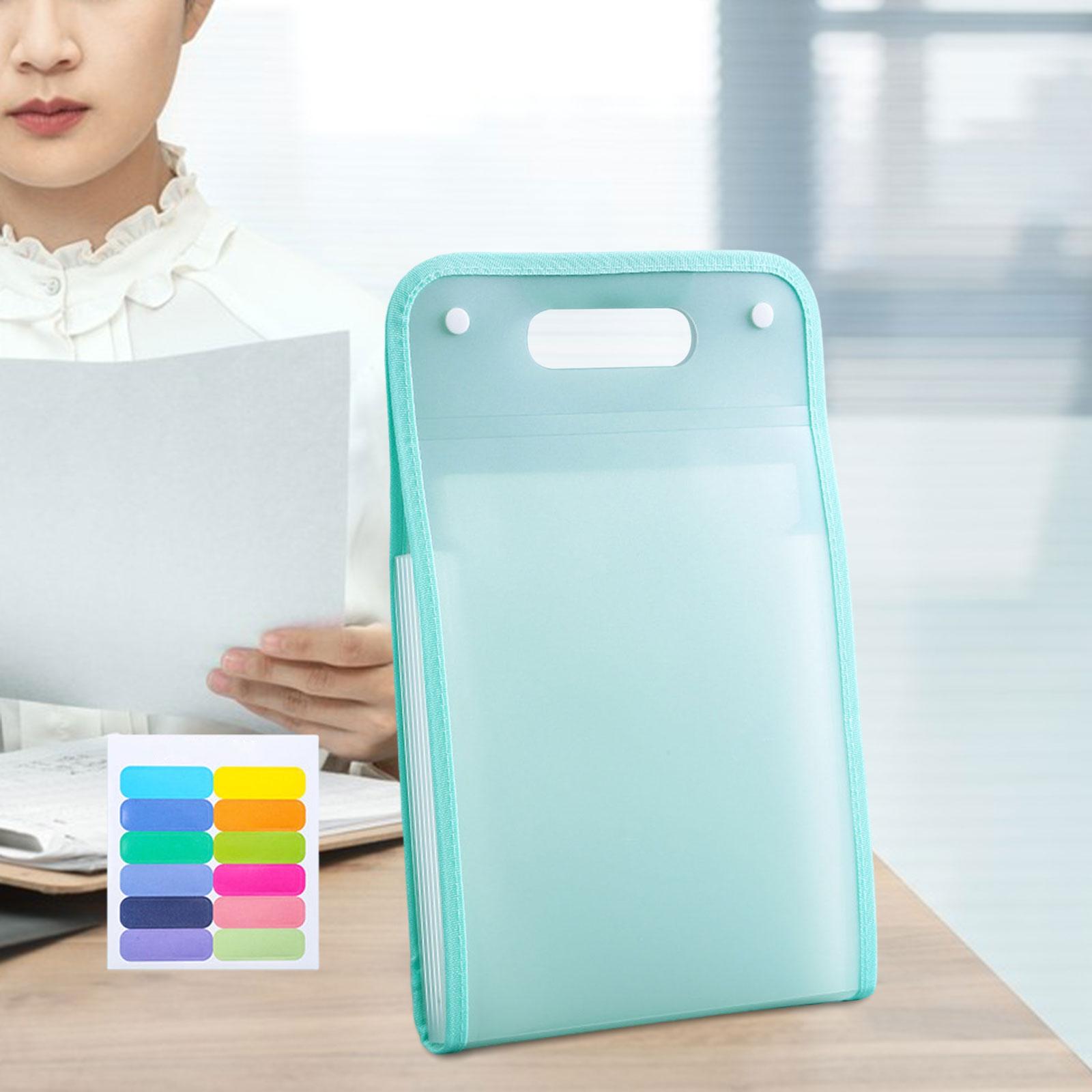 Portable Expanding File Folder Lightweight 36x24cm Accessory Paper Organizer Green
