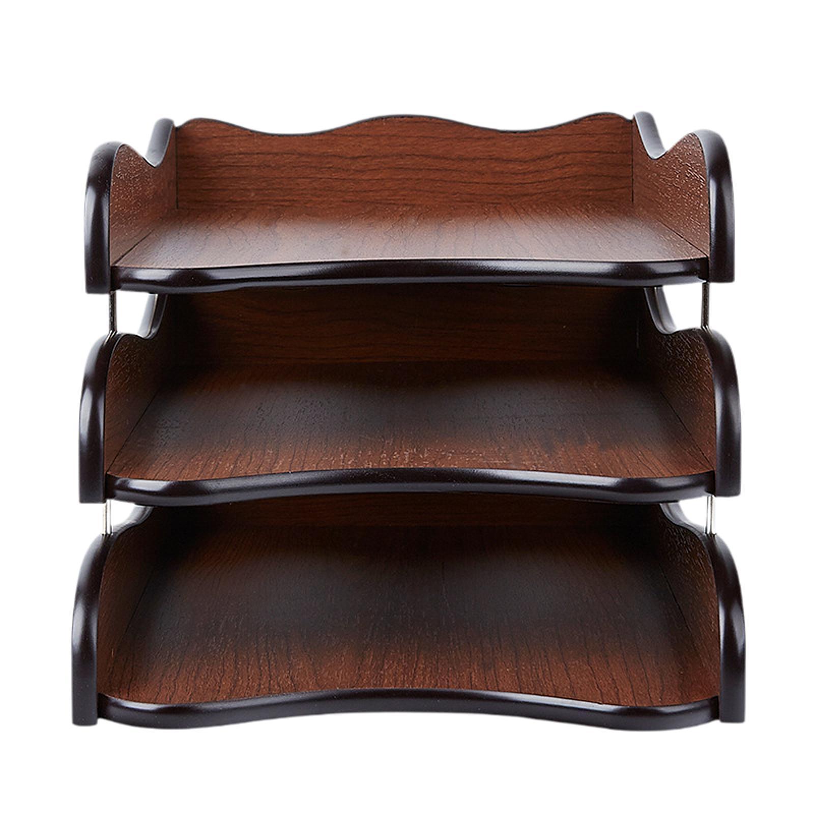 Wood Inbox Tray Sturdy for Desk Paper Organizer for Home Sundries Newspapers