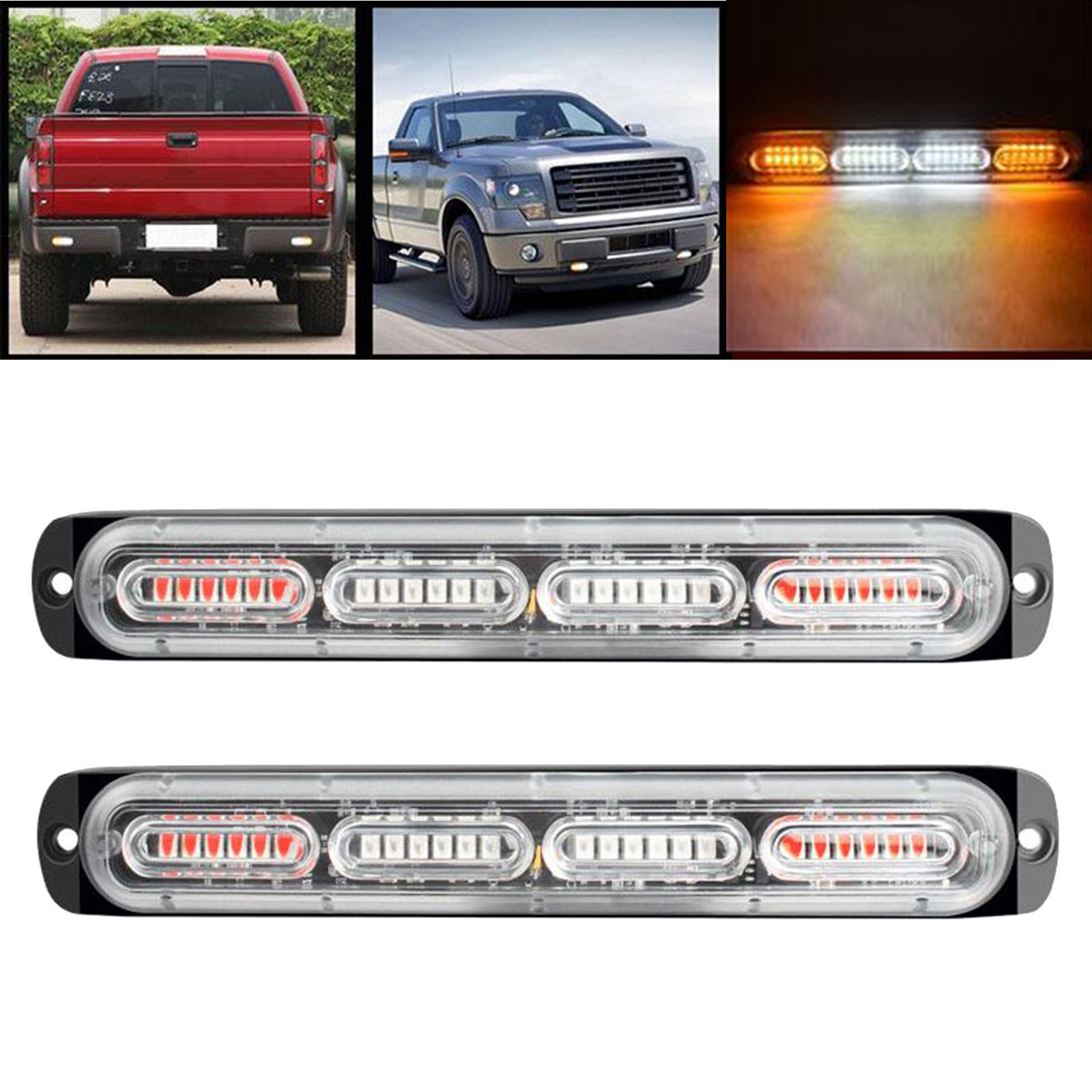 24LED Car Truck Emergency Warning Hazard Flash Strobe Light Bar Yellow_Whte